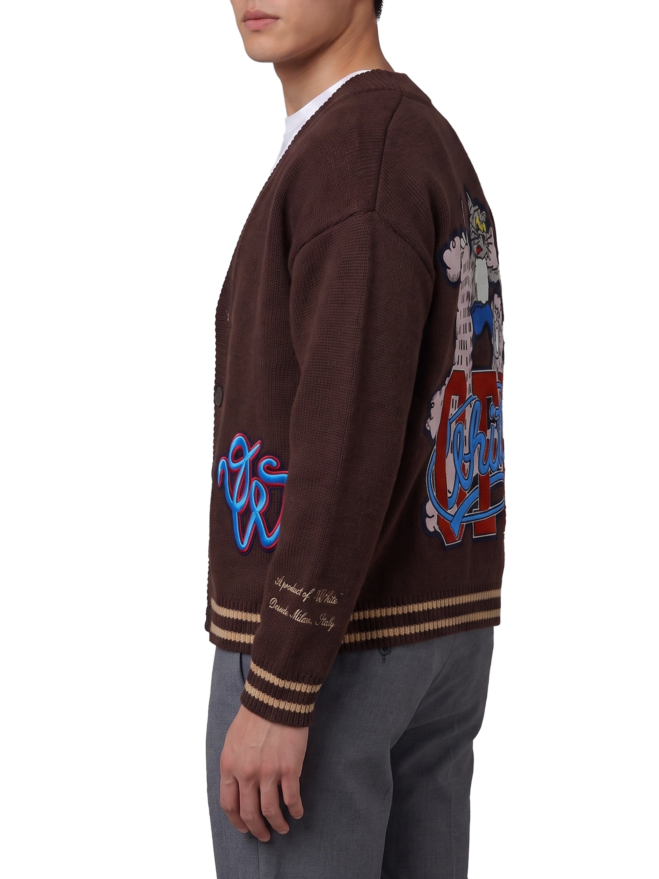 Cat Off Varsity knit cardigan