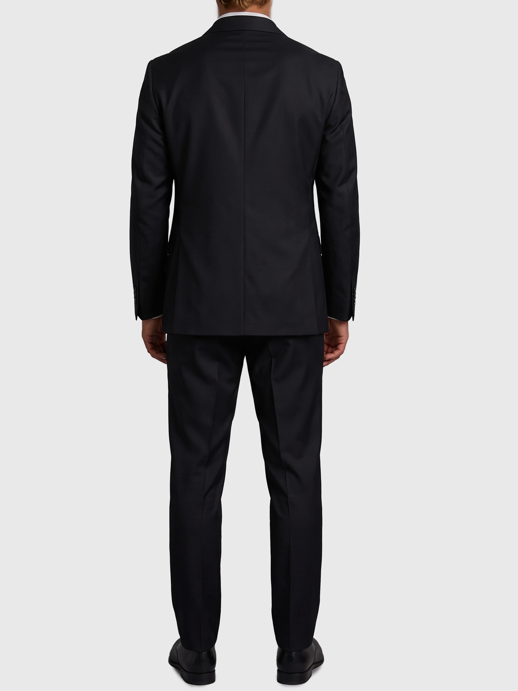 New York double-breasted virgin wool suit