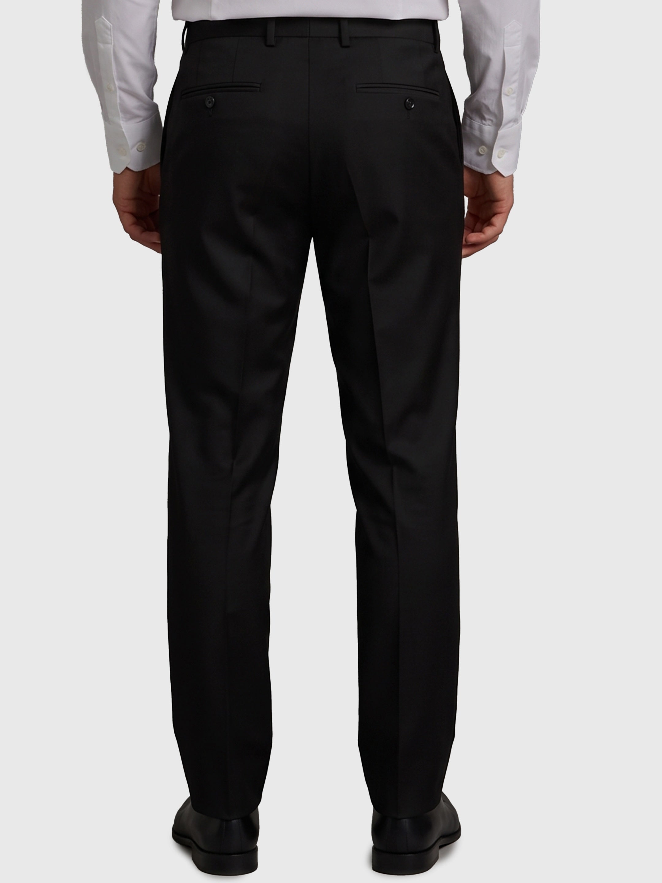 New York double-breasted virgin wool suit