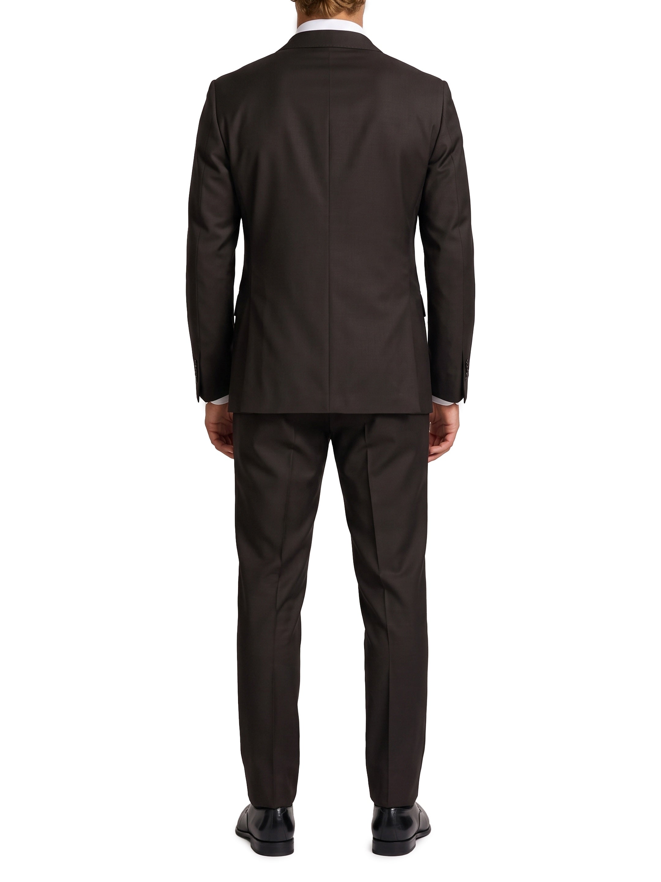 New York double-breasted virgin wool suit