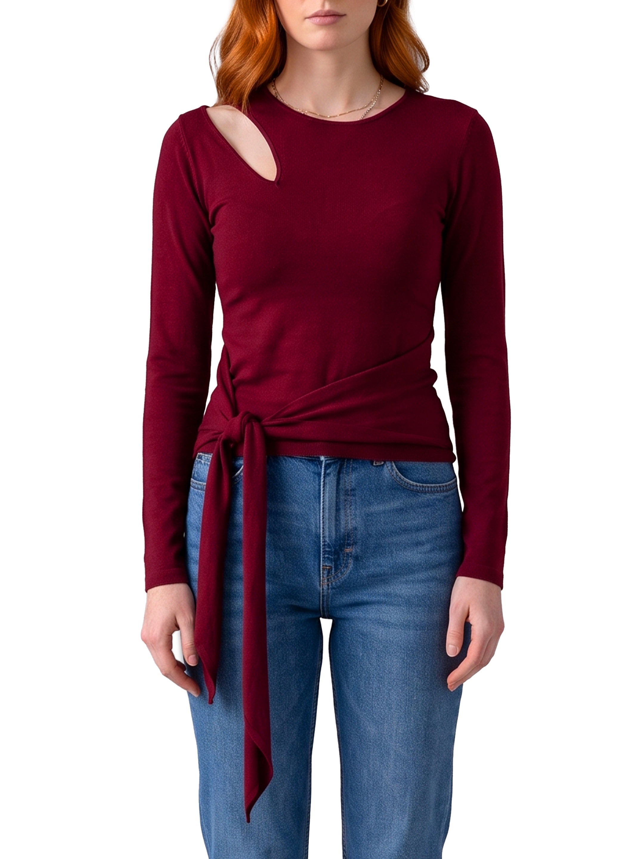 Cut-off top with sash