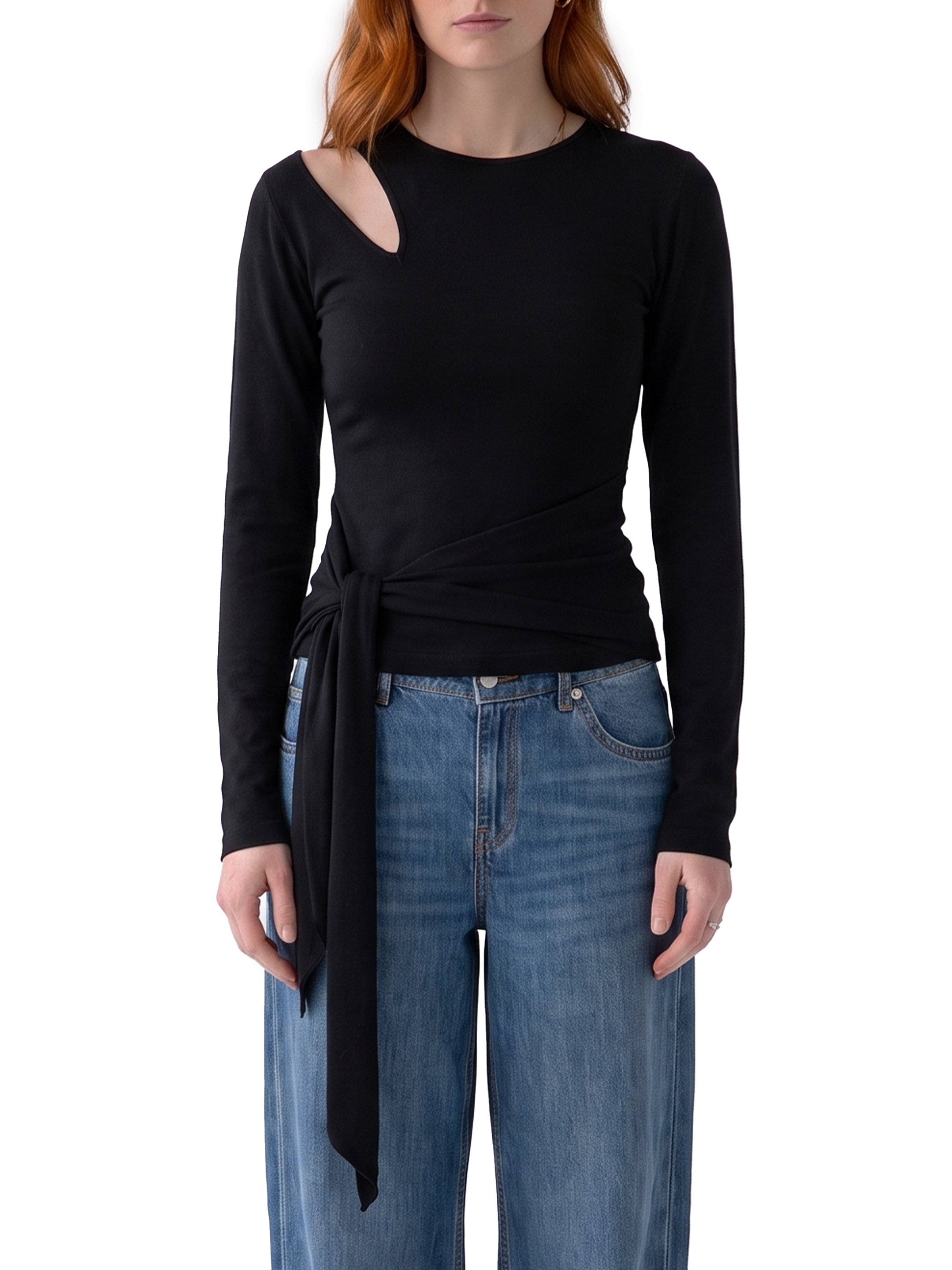 Cut-off top with sash
