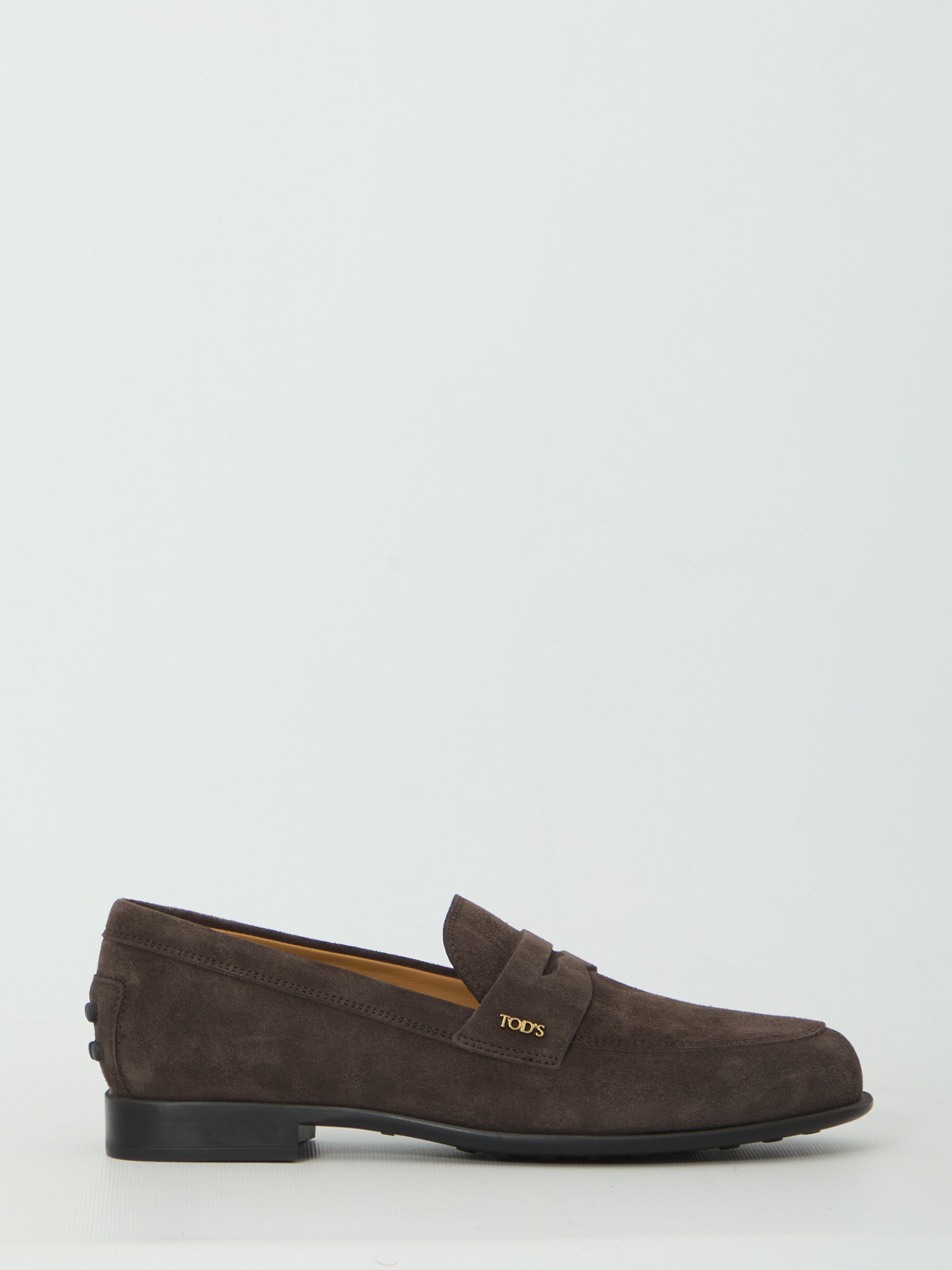 Brown suede loafers