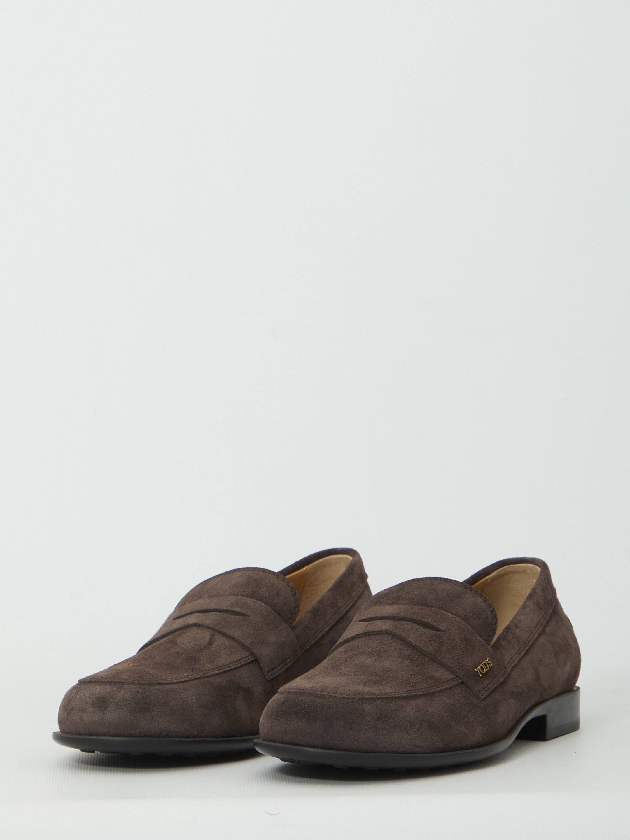 Brown suede loafers