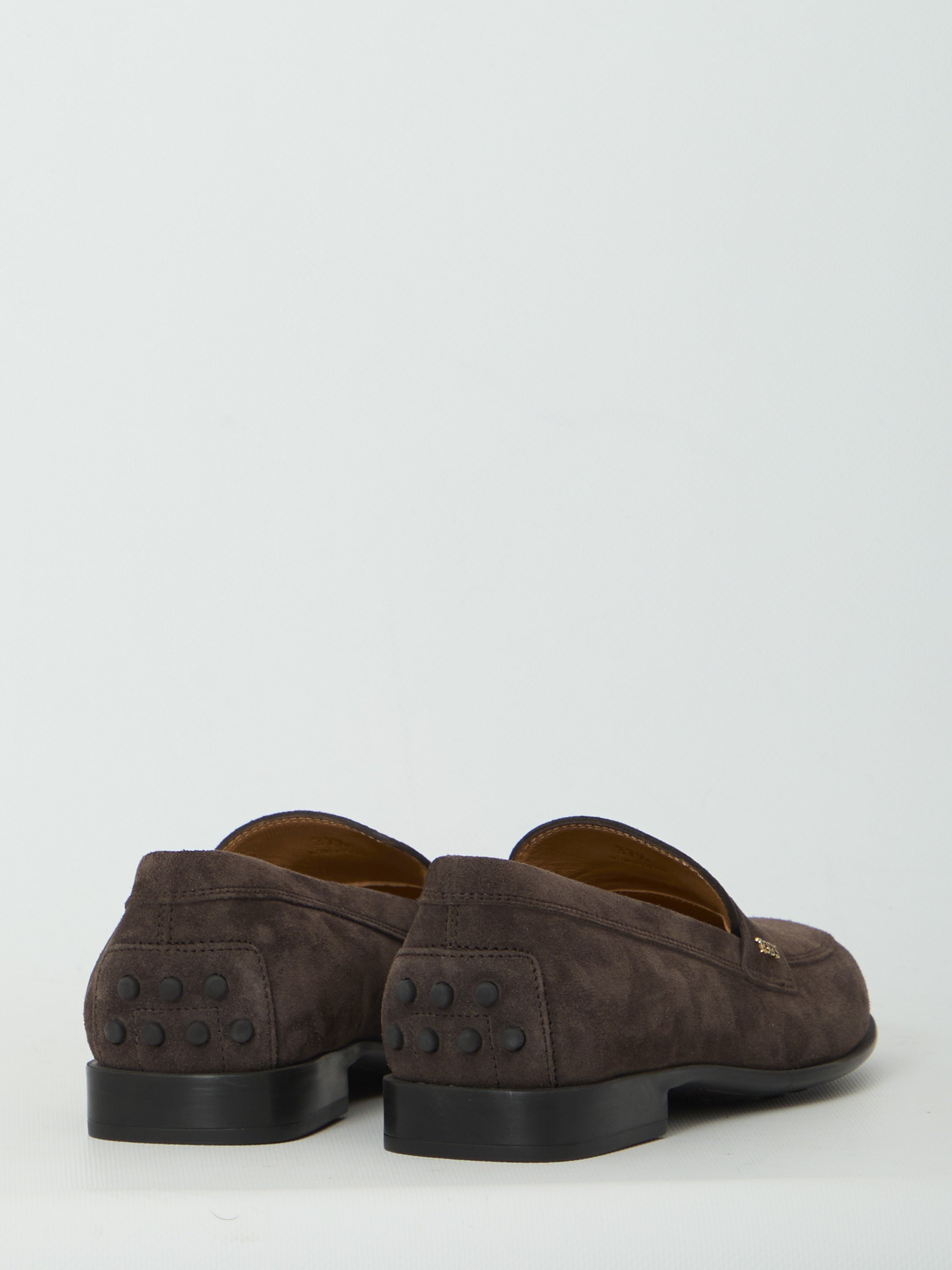 Brown suede loafers