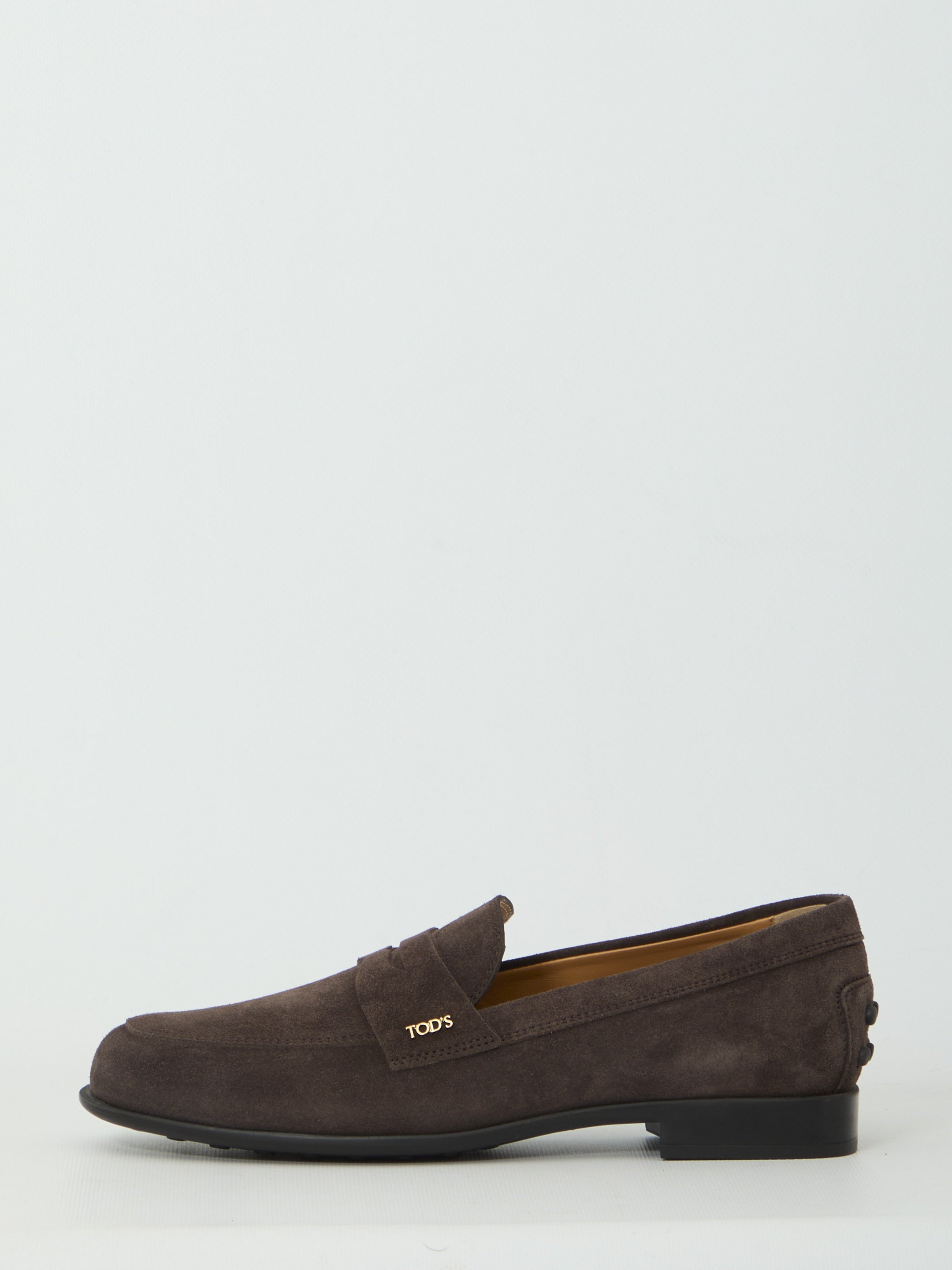 Brown suede loafers