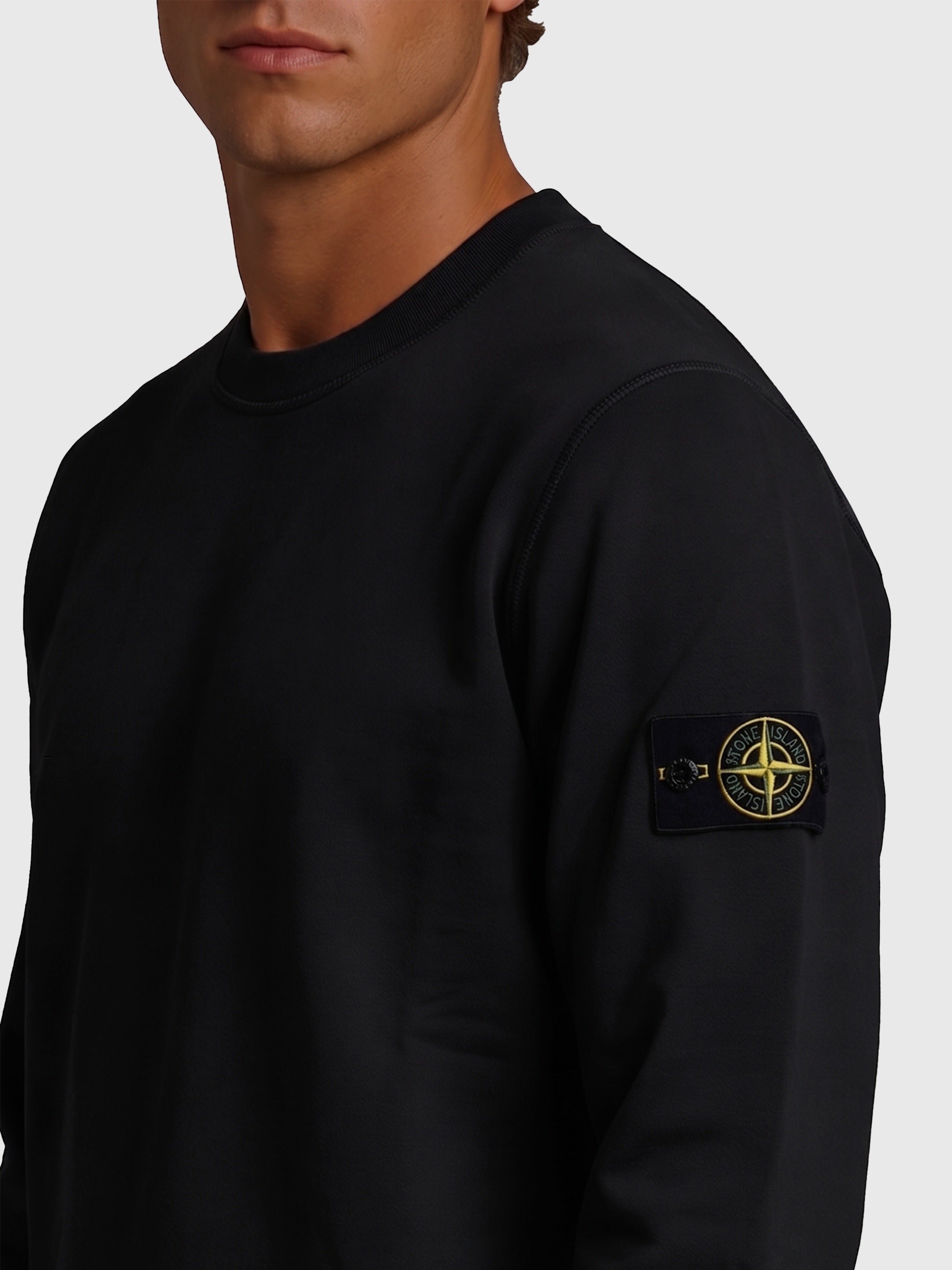 Black crewneck sweatshirt