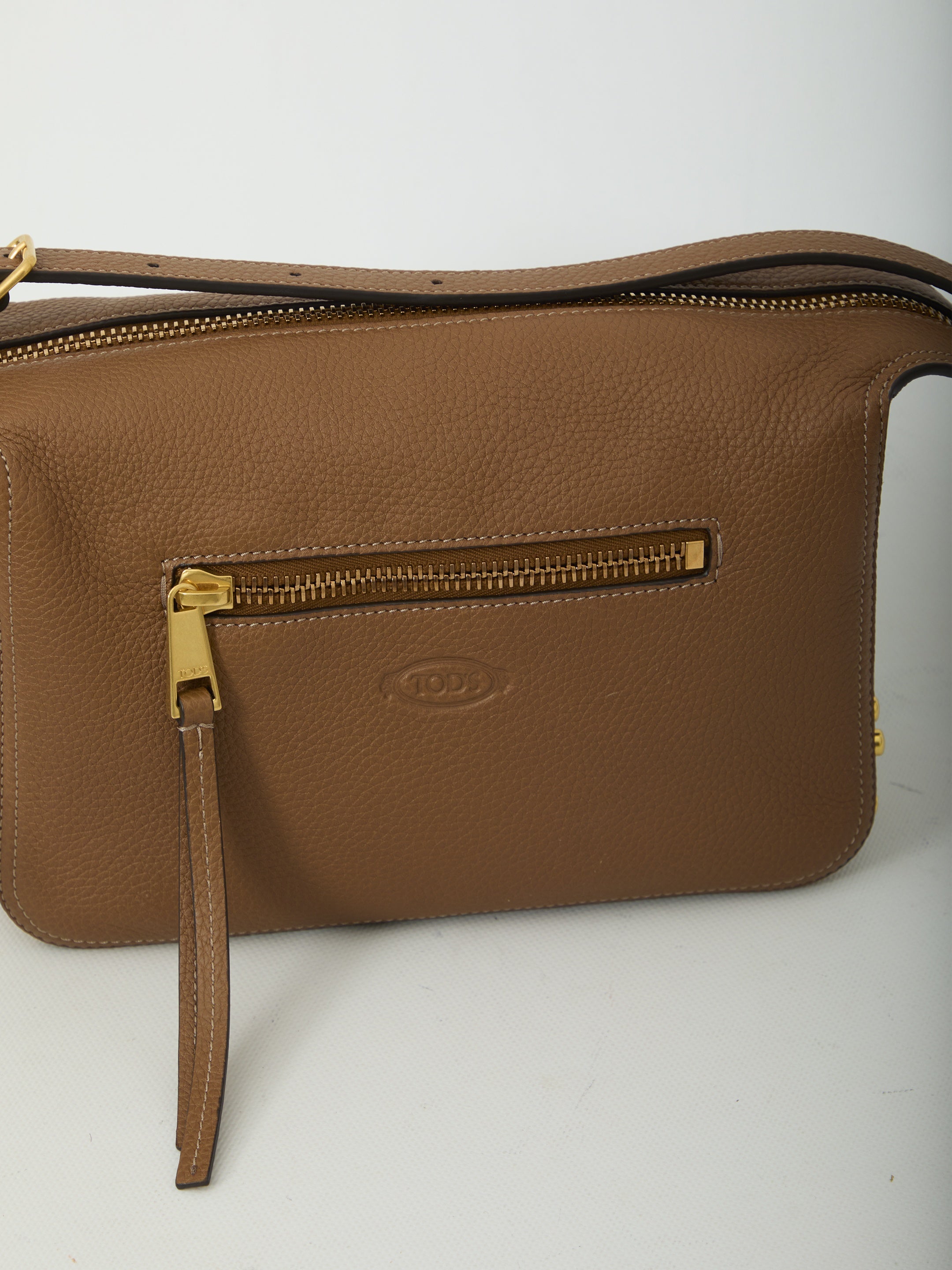 Metal Dots mini leather bag