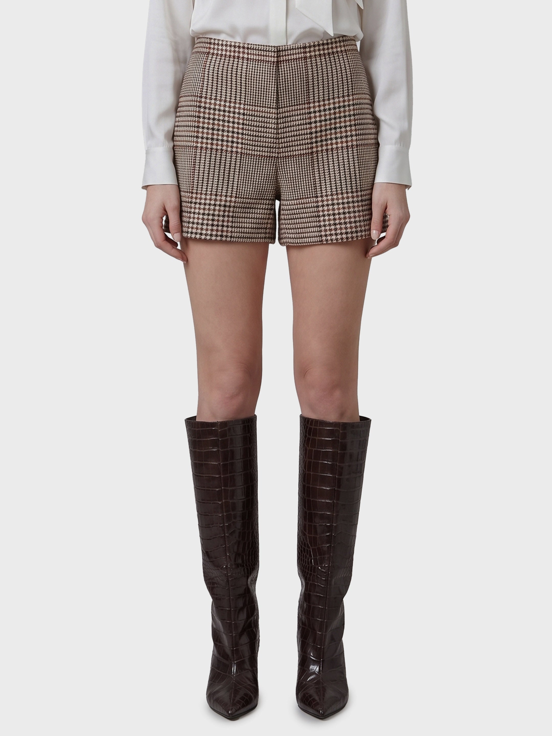 Glen plaid shorts