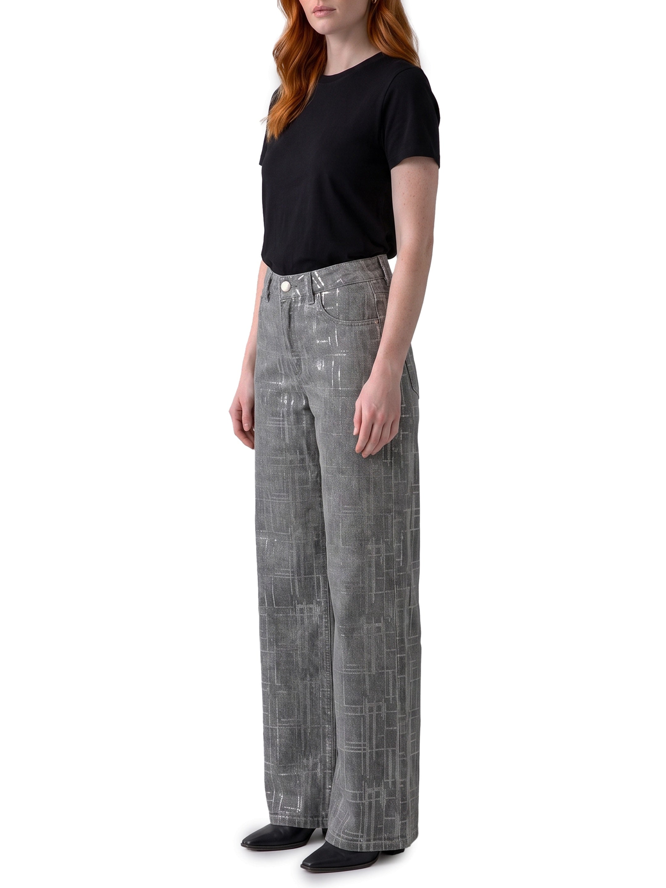 Jeans with sequin embroidery