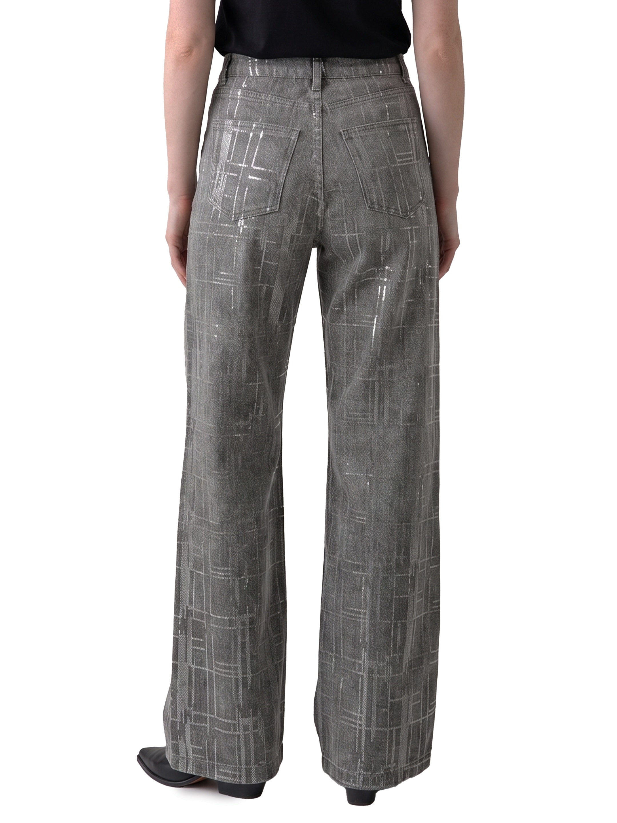 Jeans with sequin embroidery