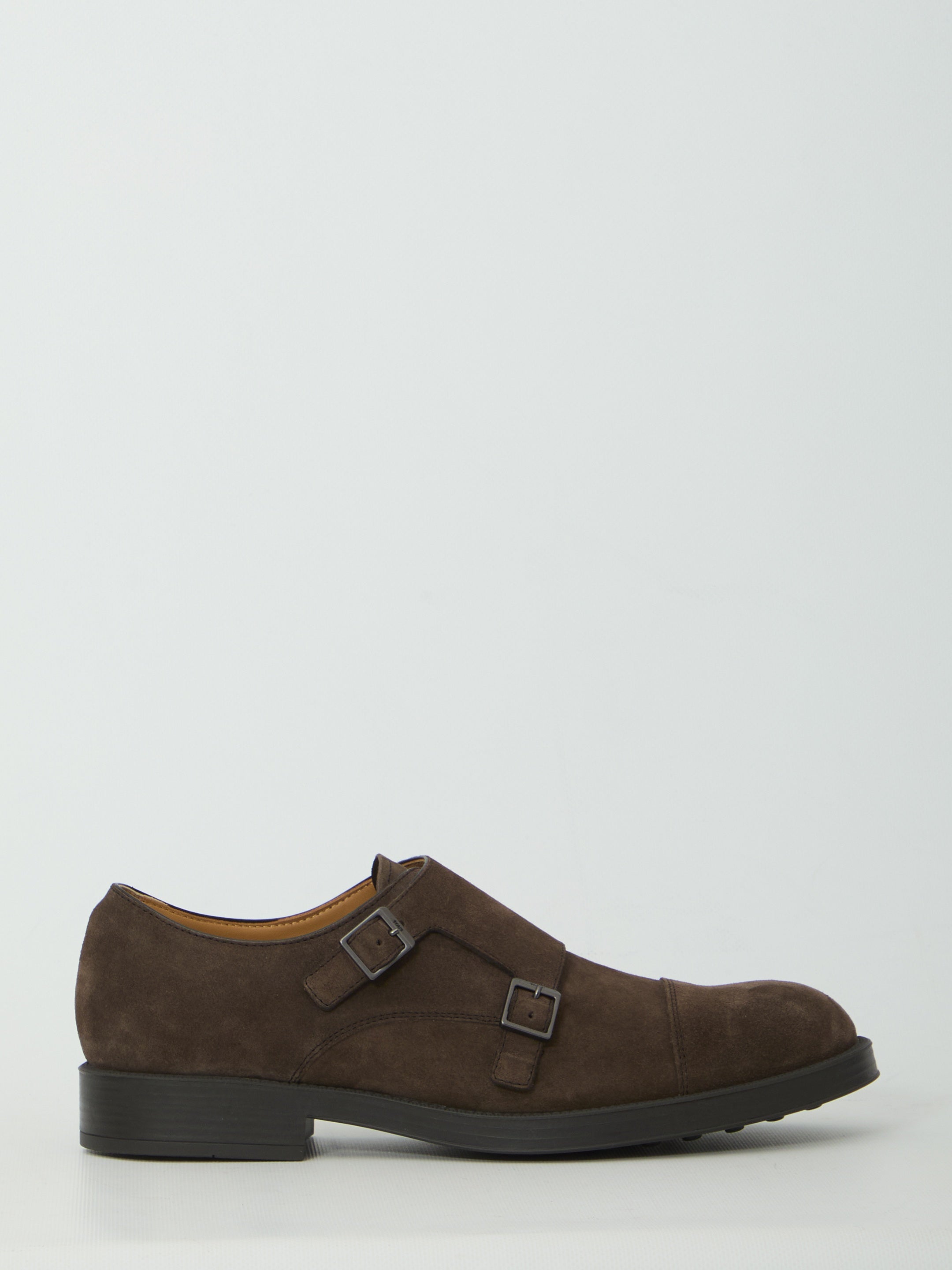 Monkstrap shoes in suede leather