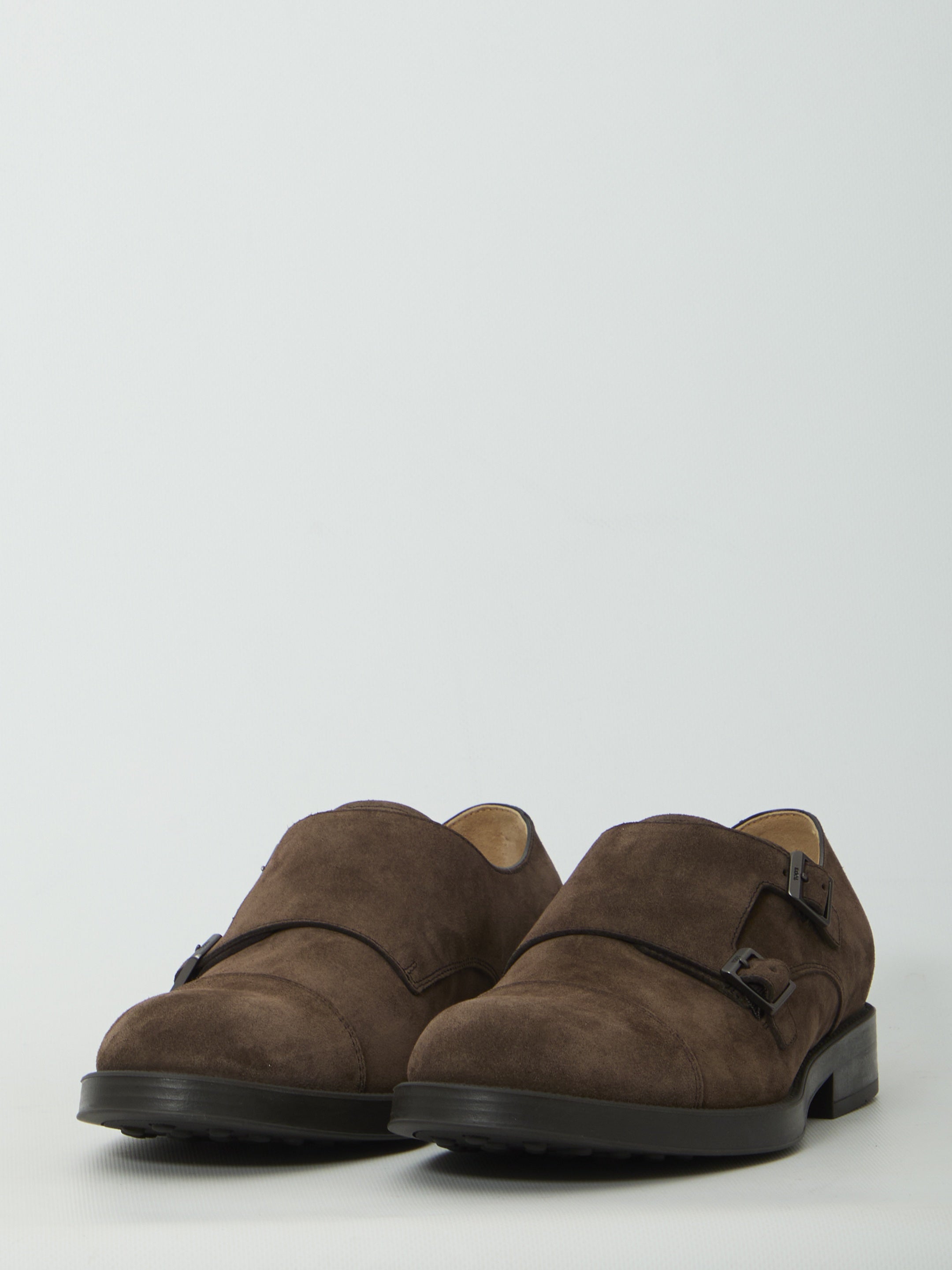 Monkstrap shoes in suede leather