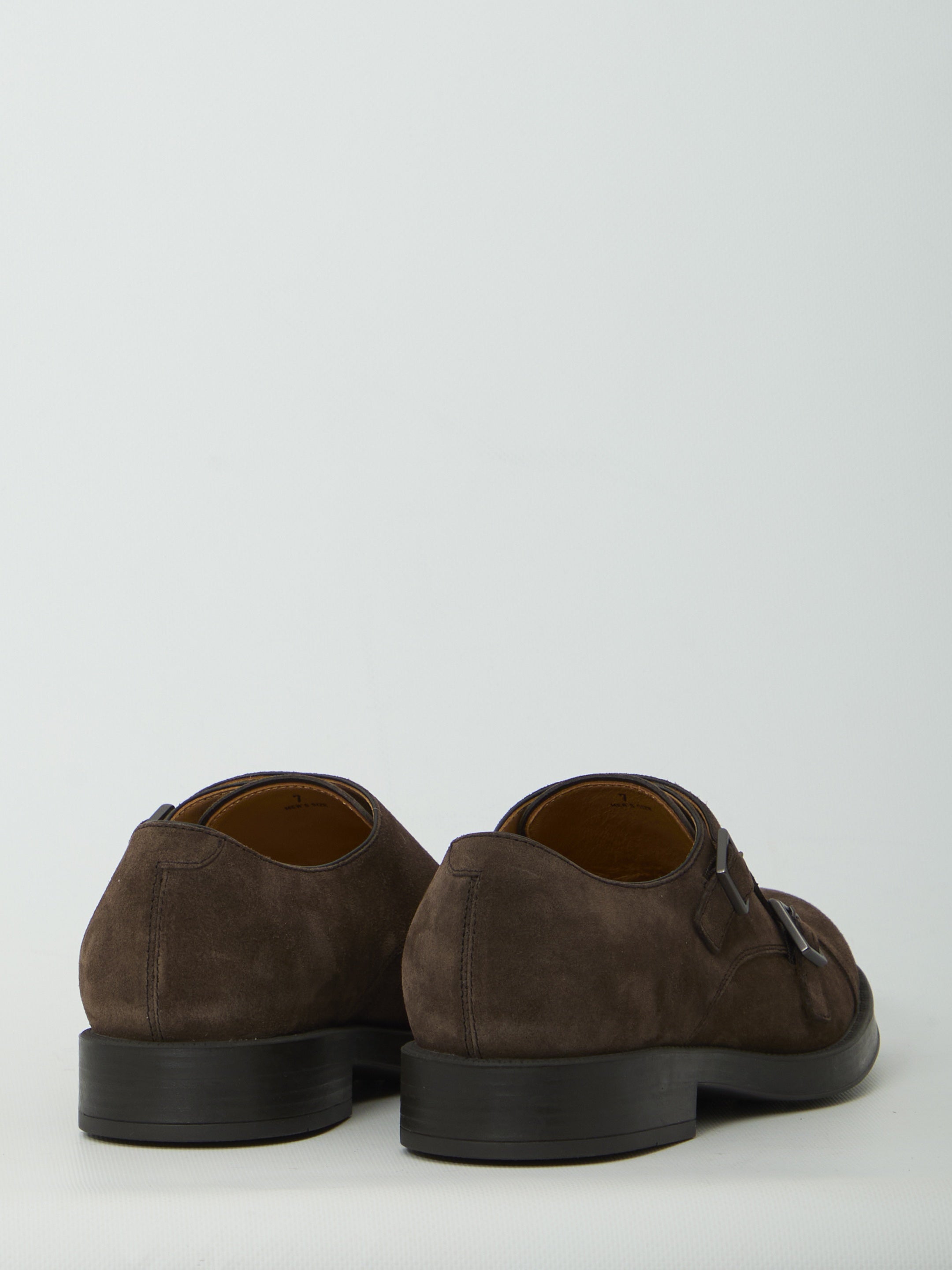 Monkstrap shoes in suede leather