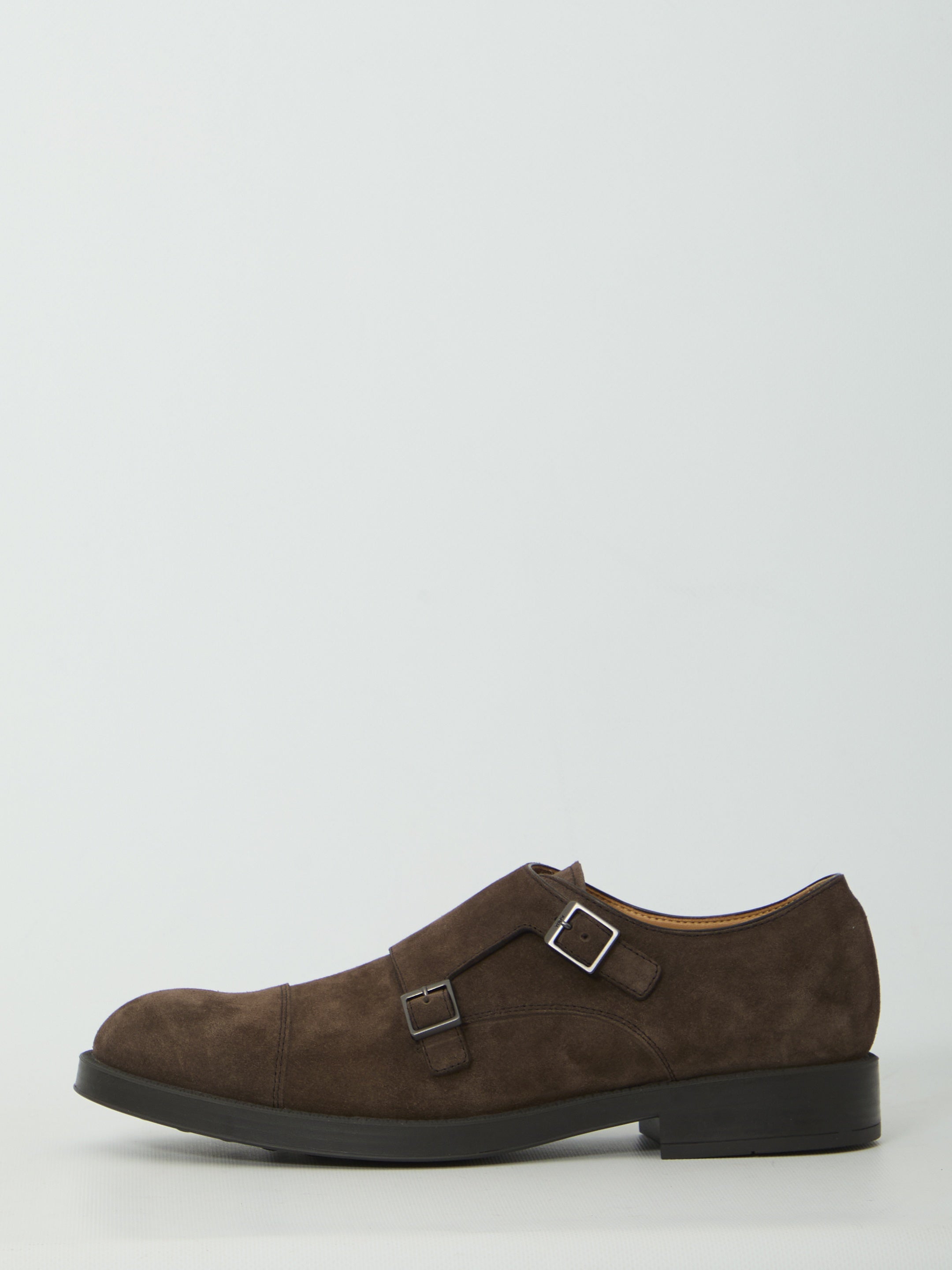 Monkstrap shoes in suede leather