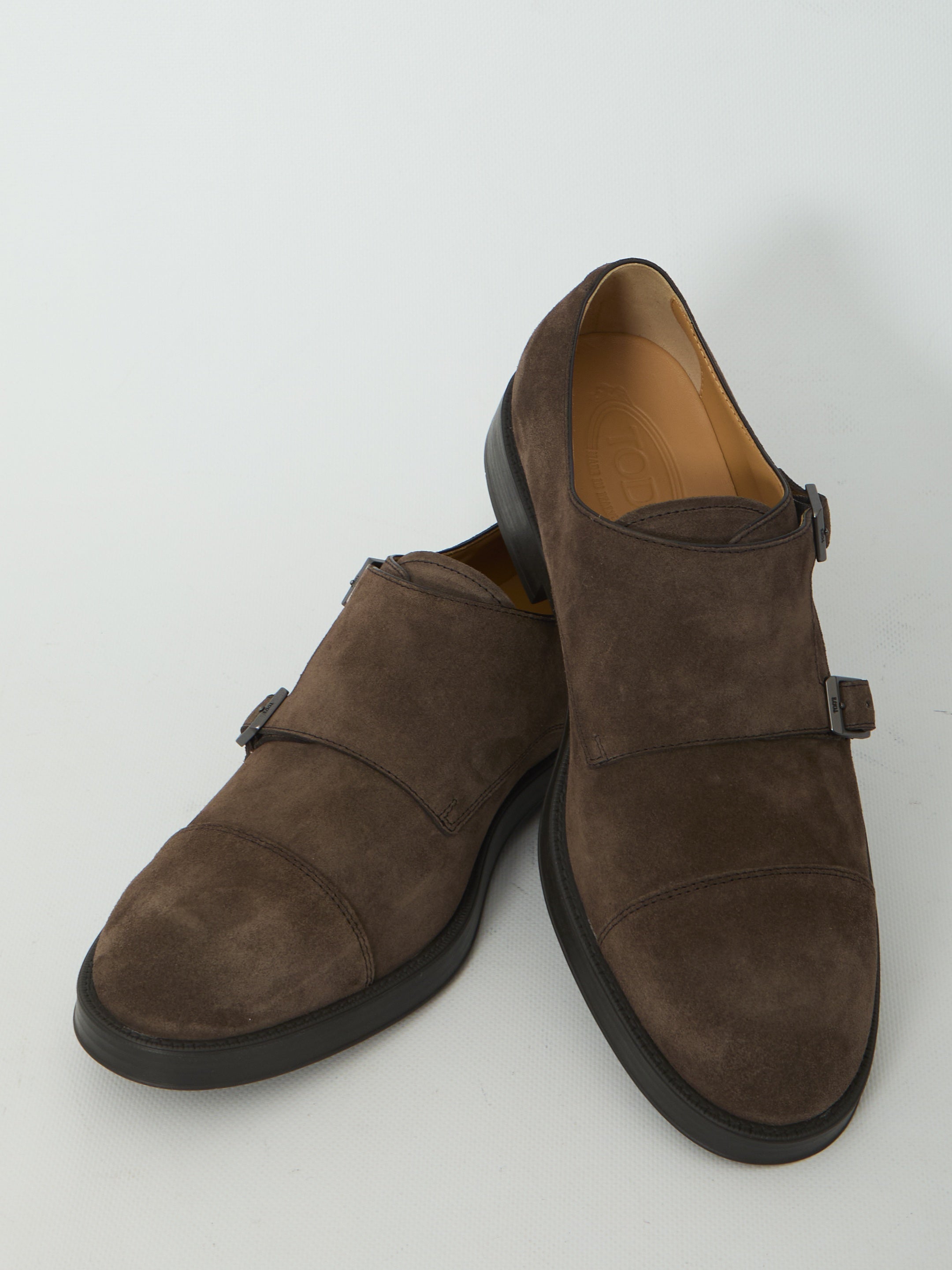 Monkstrap shoes in suede leather