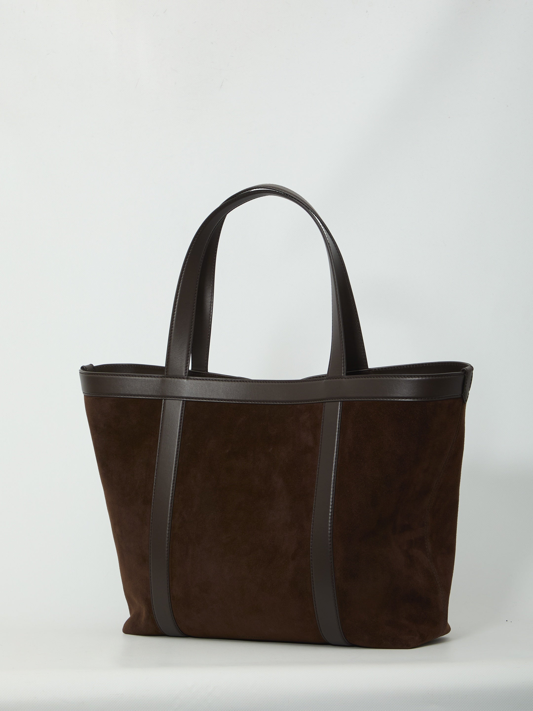 Suede leather shopping bag