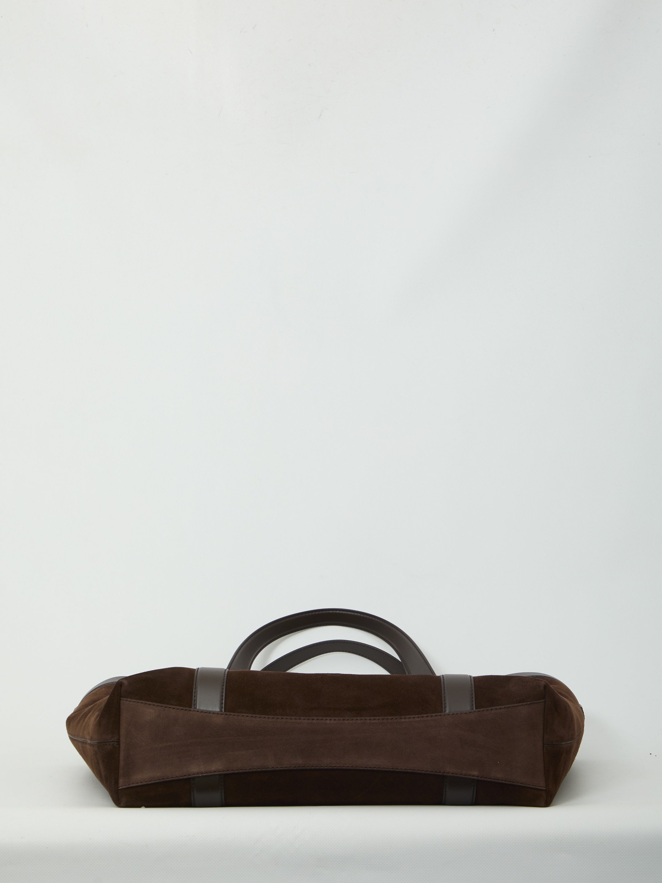 Suede leather shopping bag