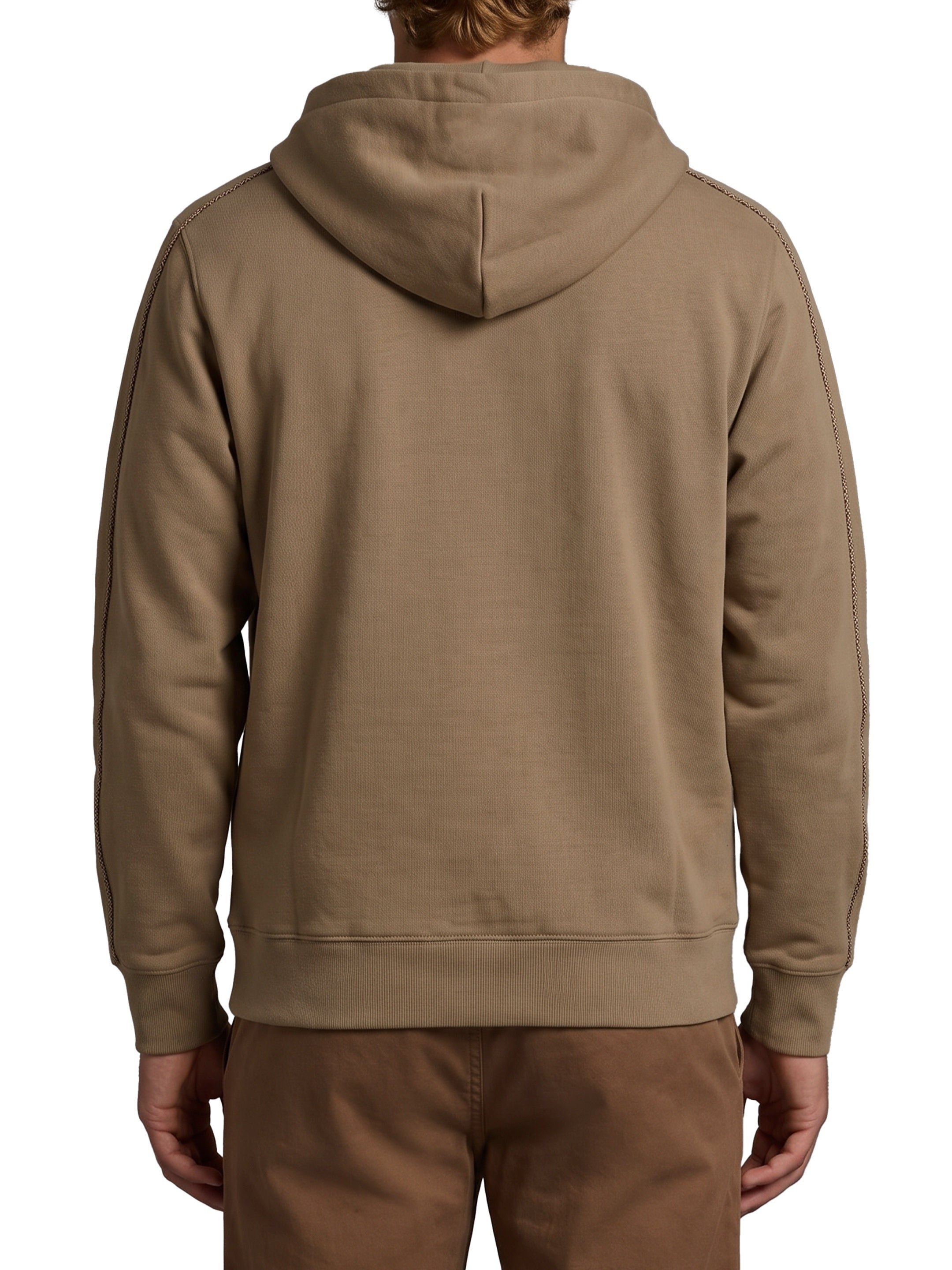 Finch brown cotton zipped hoodie