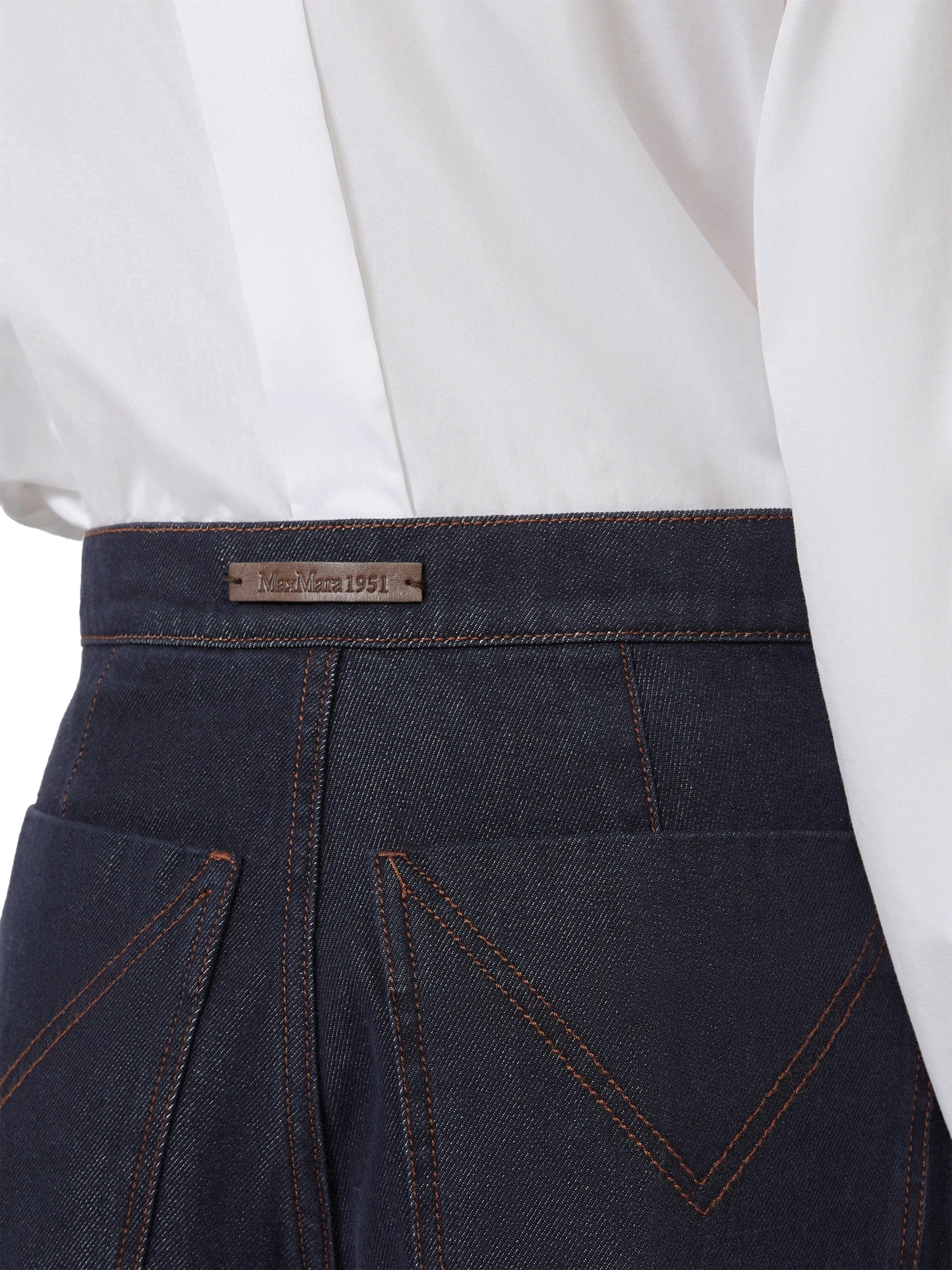 Wide leg denim-effect Quatto trousers