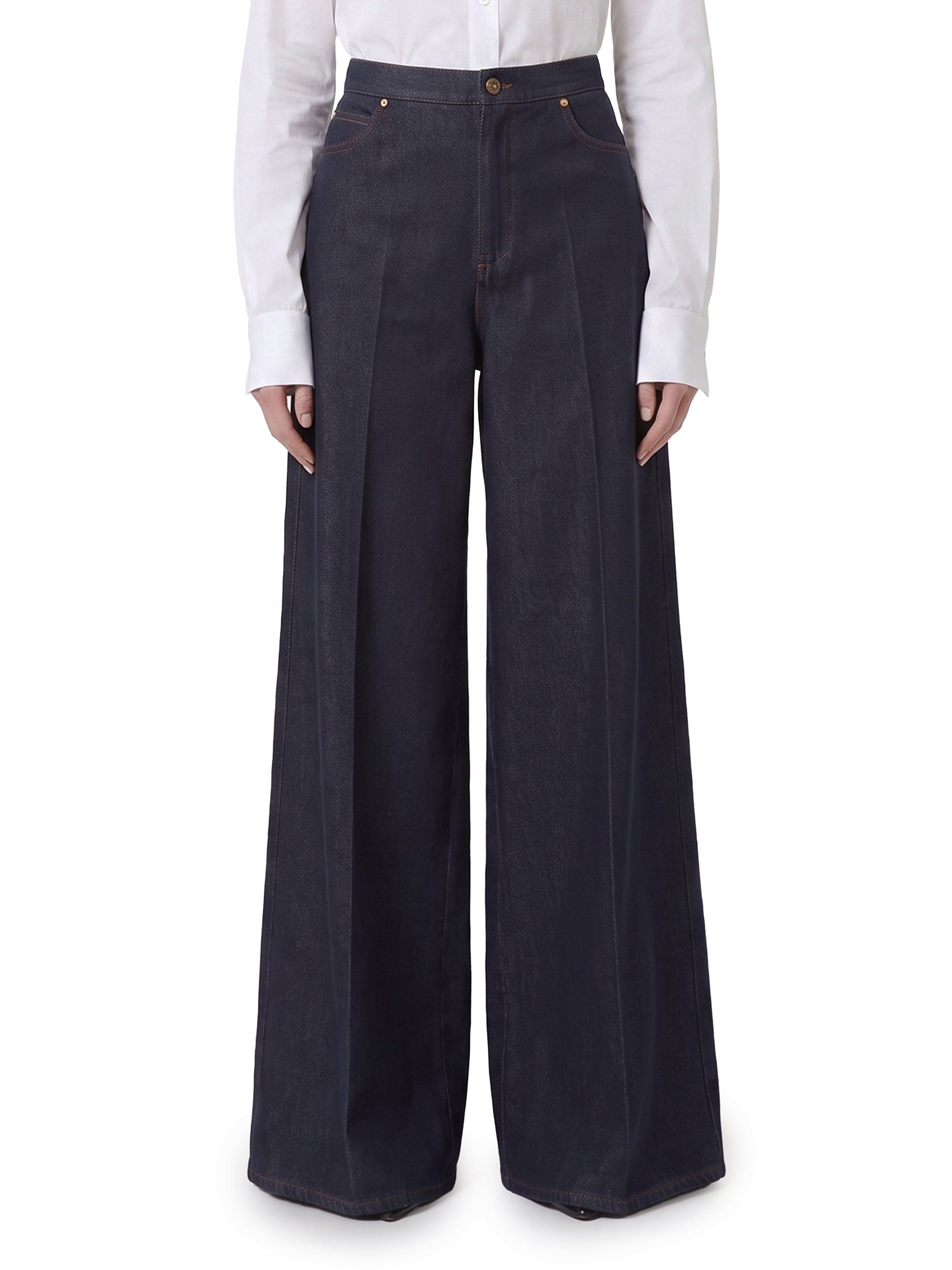 Wide leg denim-effect Quatto trousers