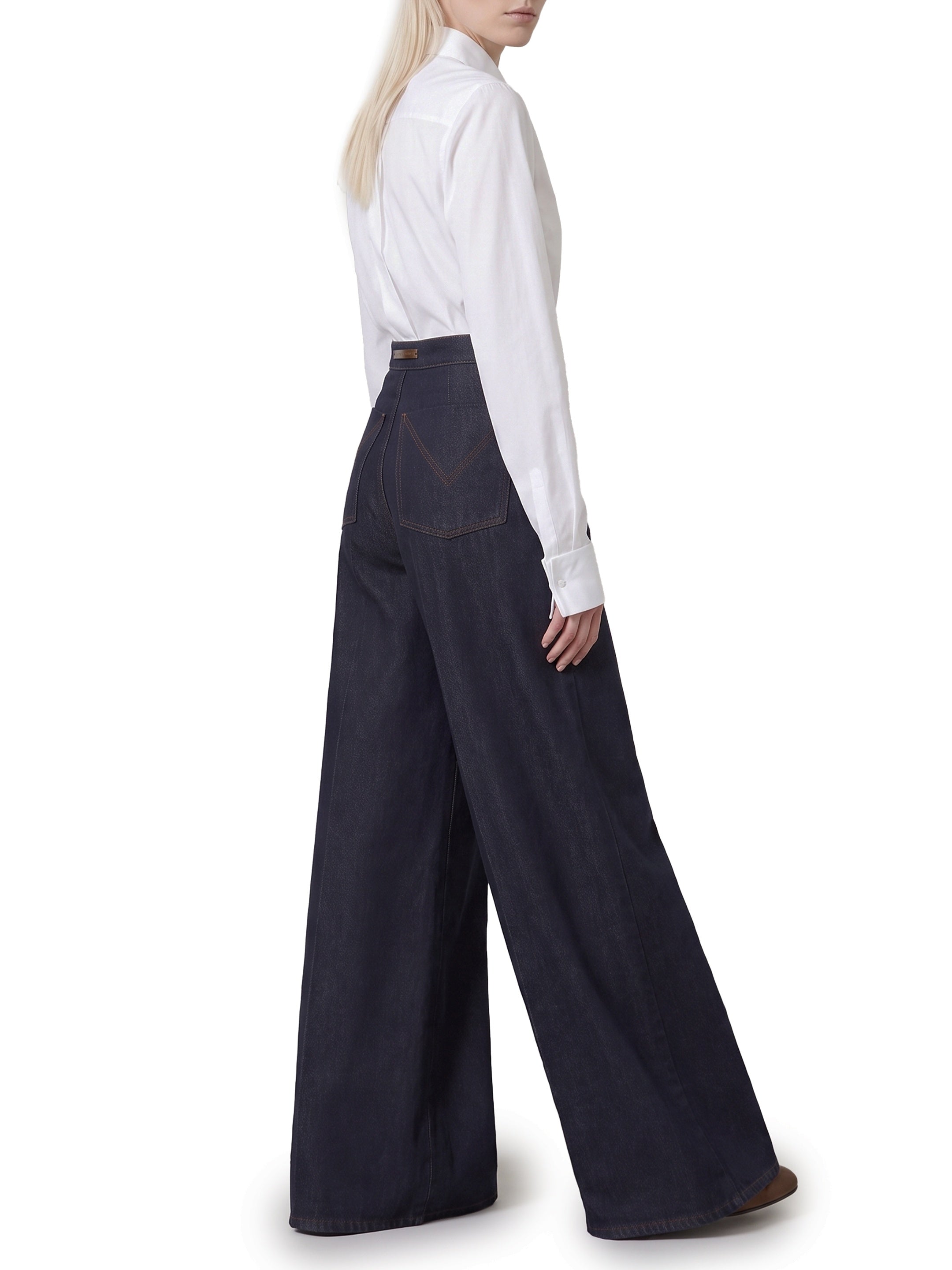 Wide leg denim-effect Quatto trousers