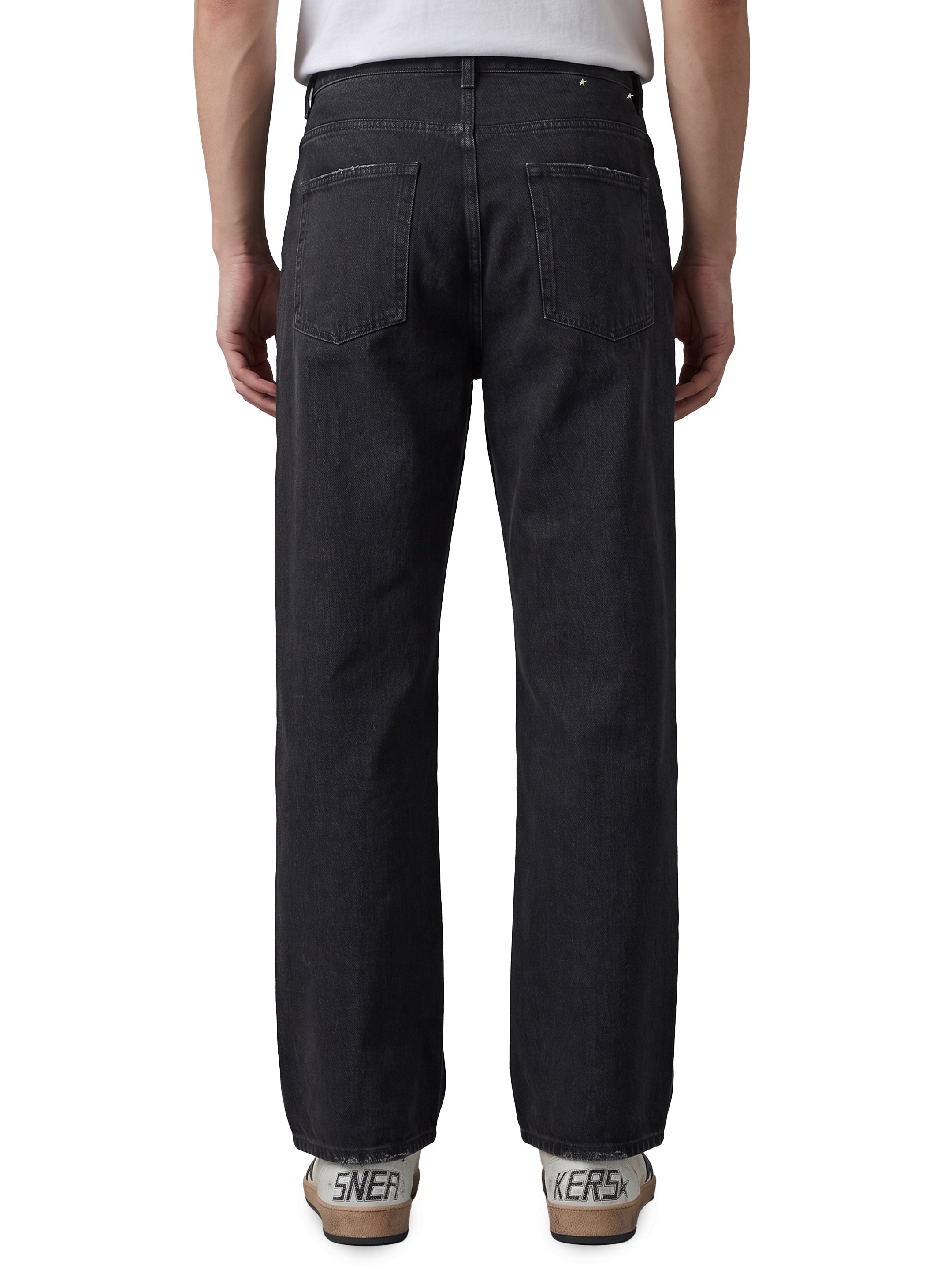 Black vintage-effect jeans