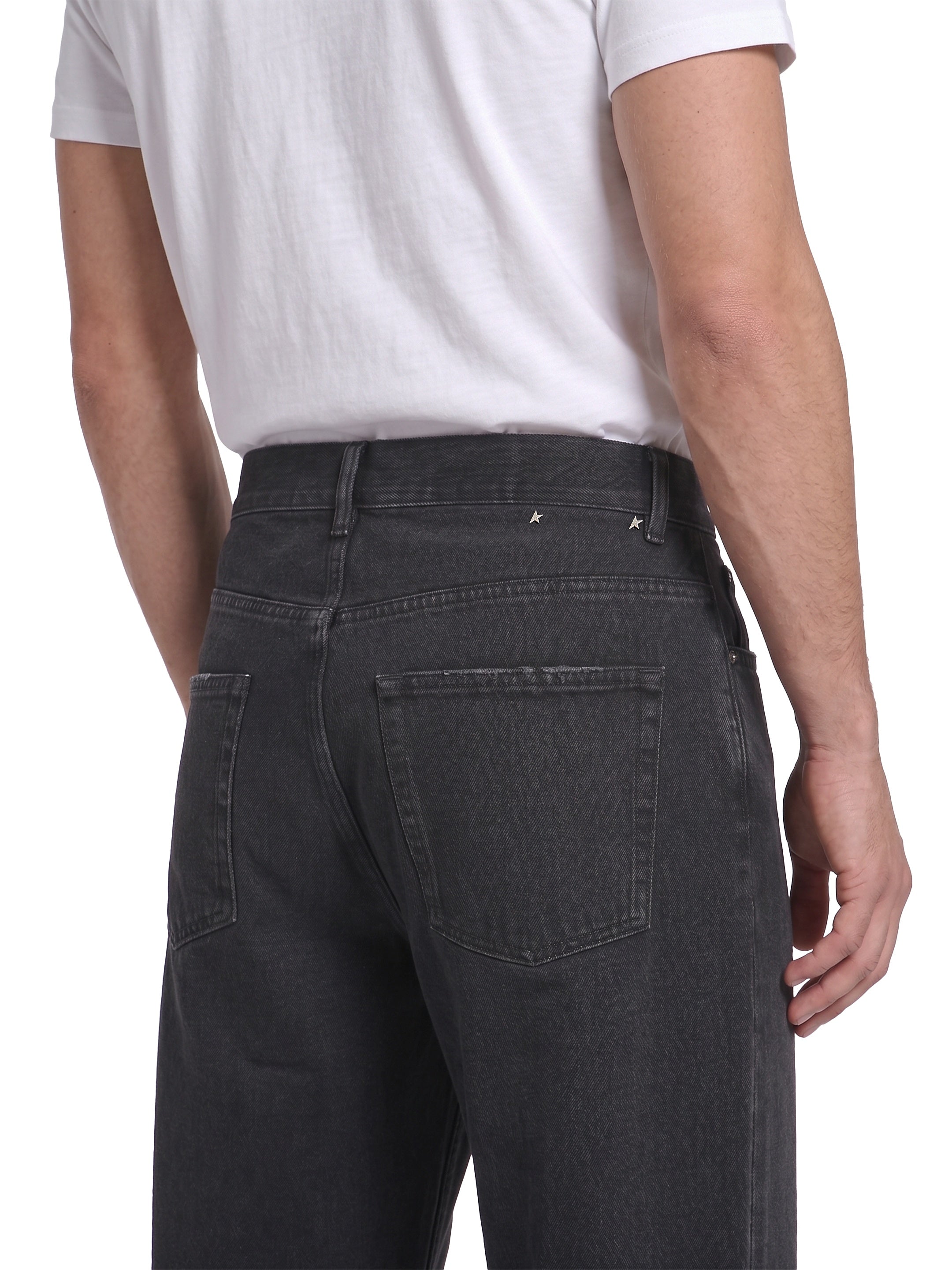 Black vintage-effect jeans