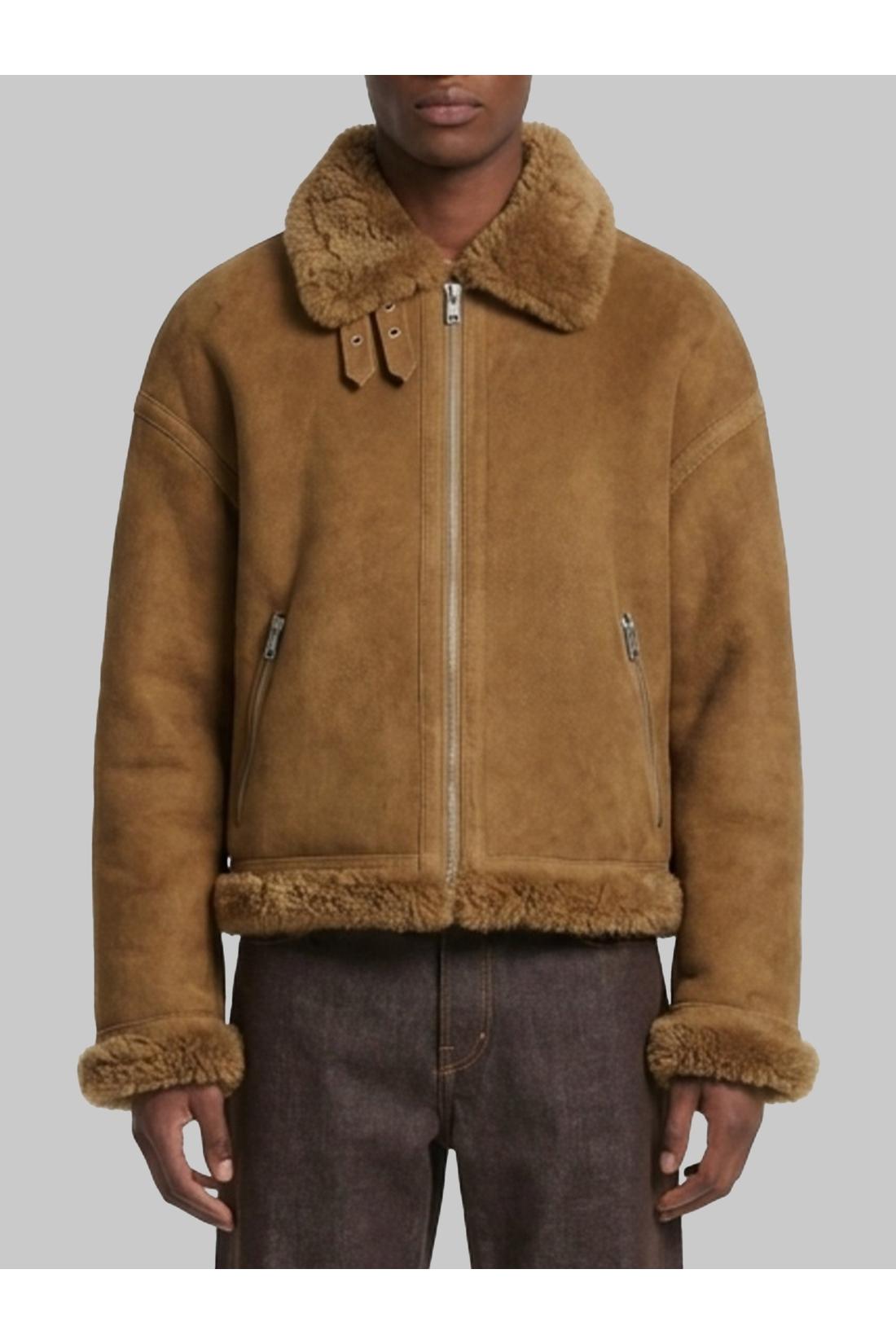 Sheepskin shearling aviator jacket