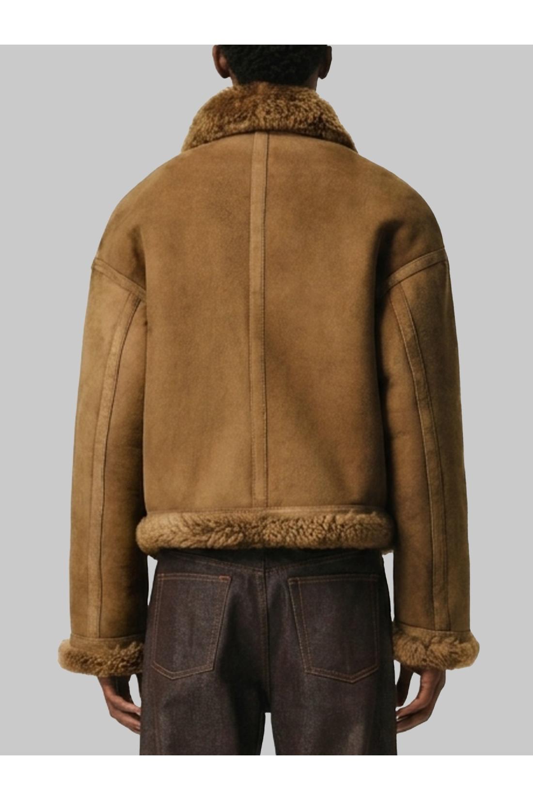 Sheepskin shearling aviator jacket