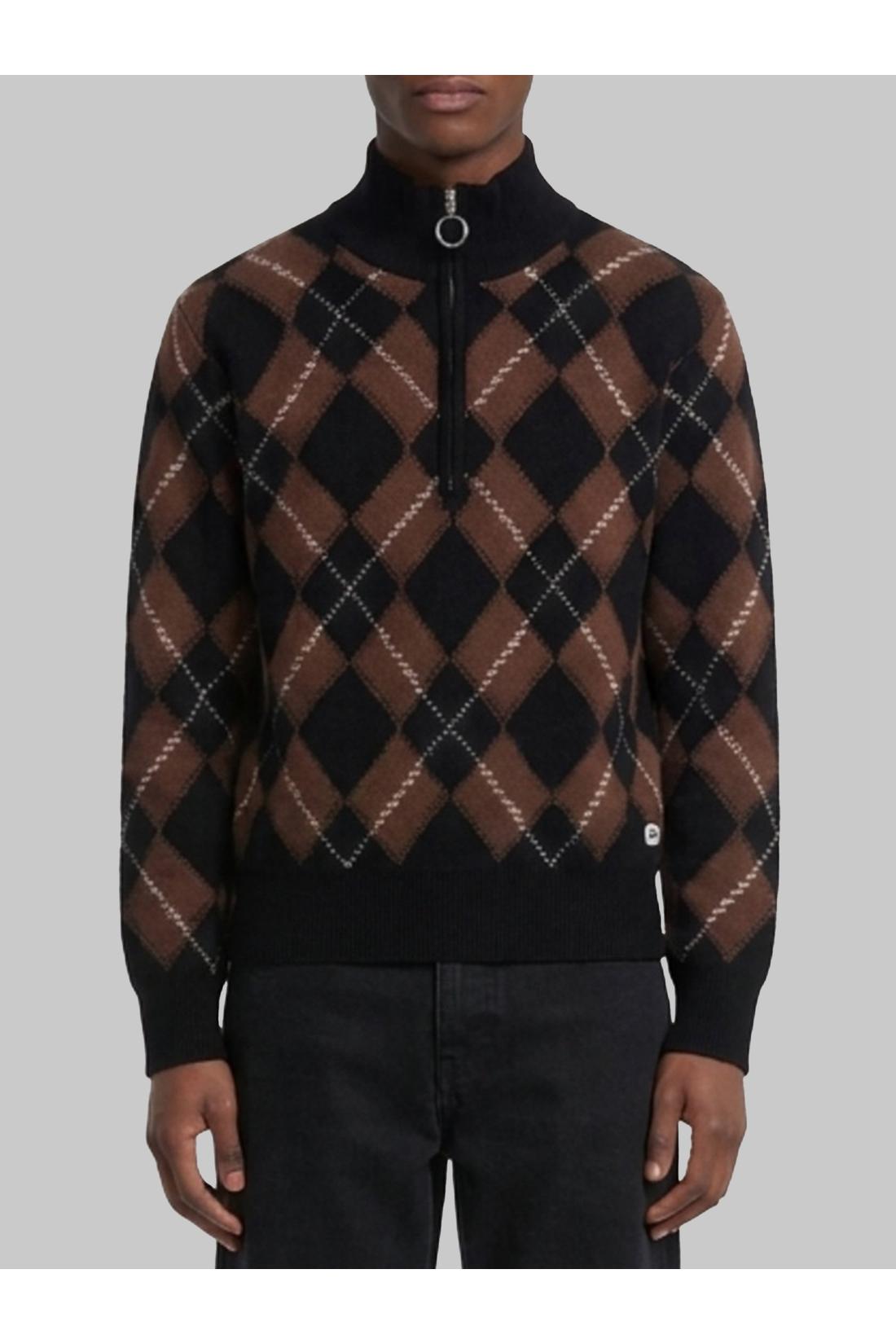 Argyle half zip sweater