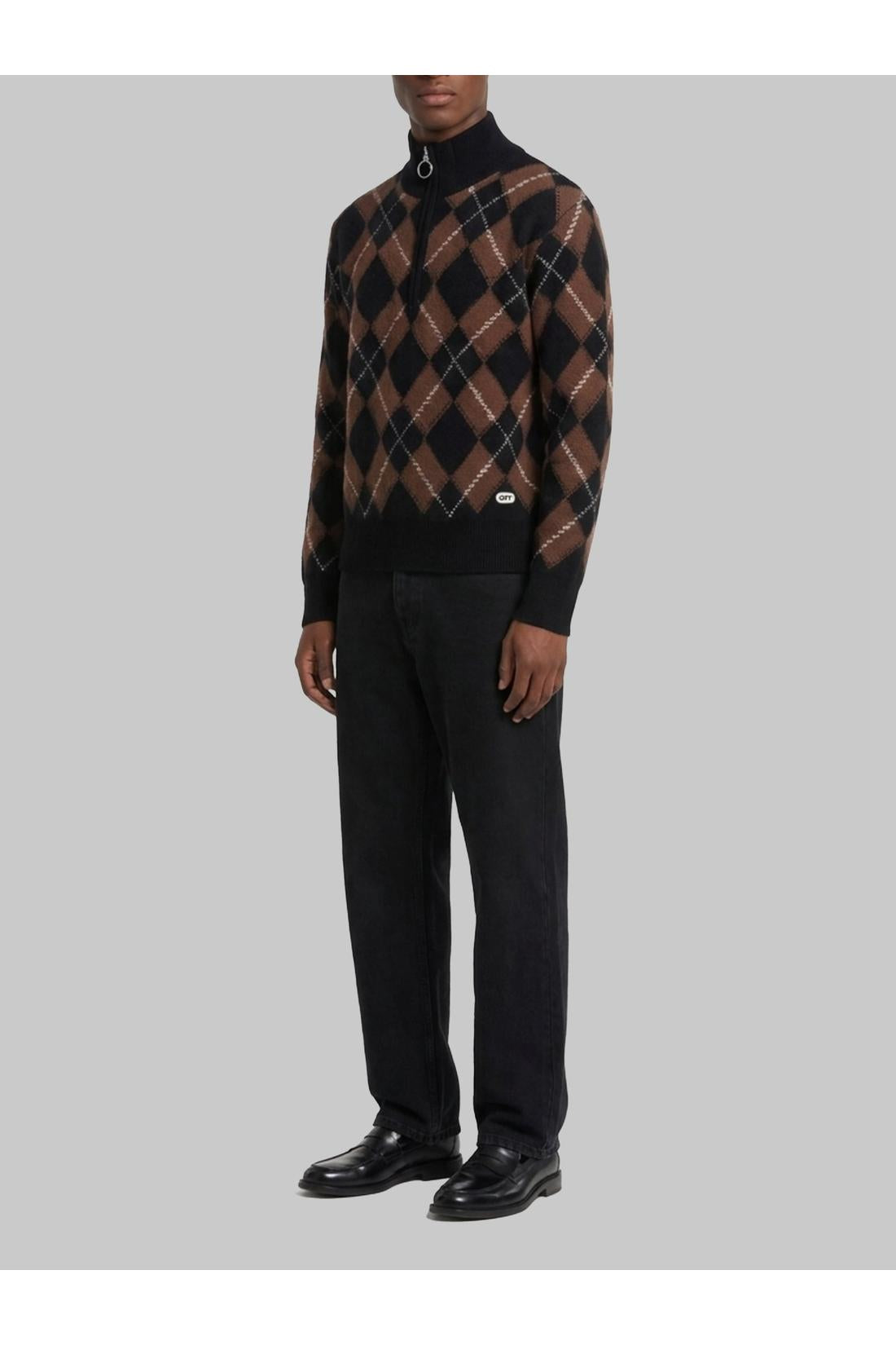 Argyle half zip sweater