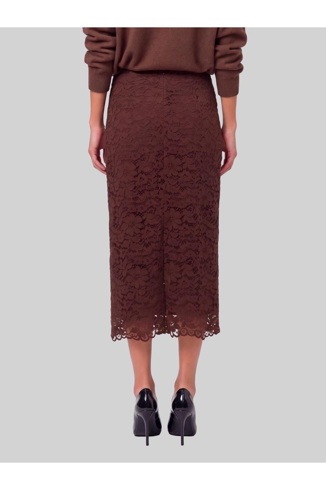 Brown lace midi skirt