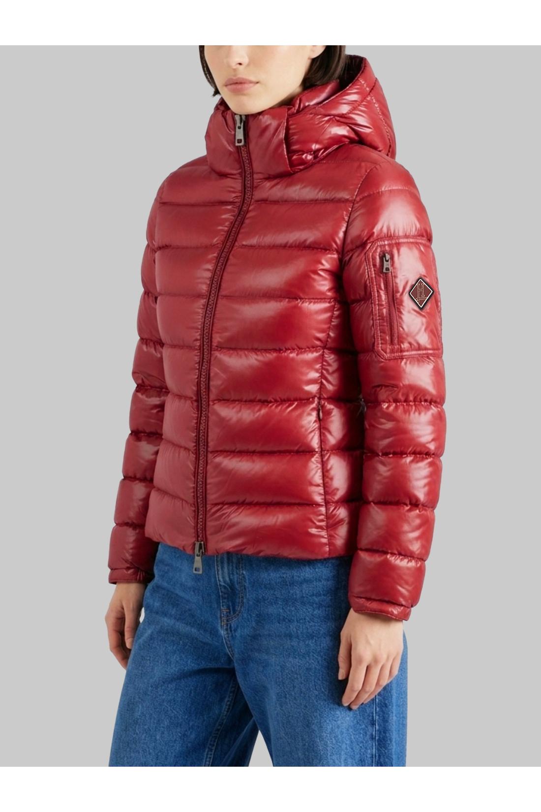 Burgundy short down jacket