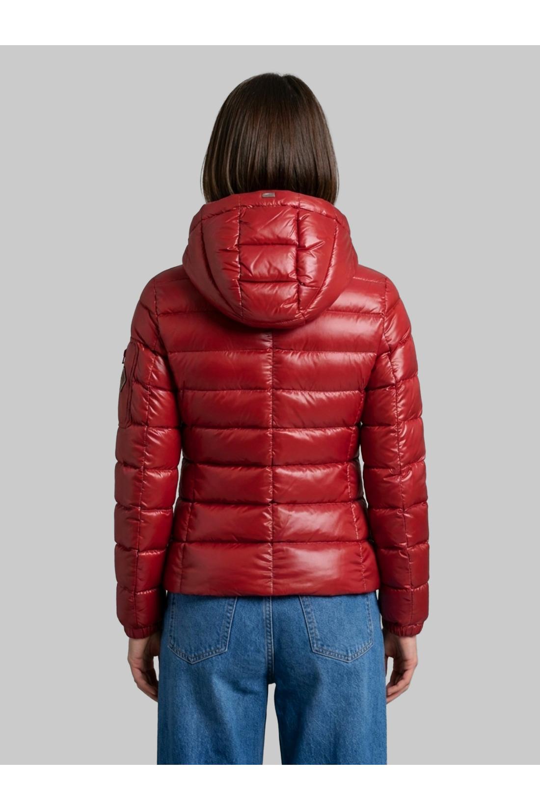 Burgundy short down jacket