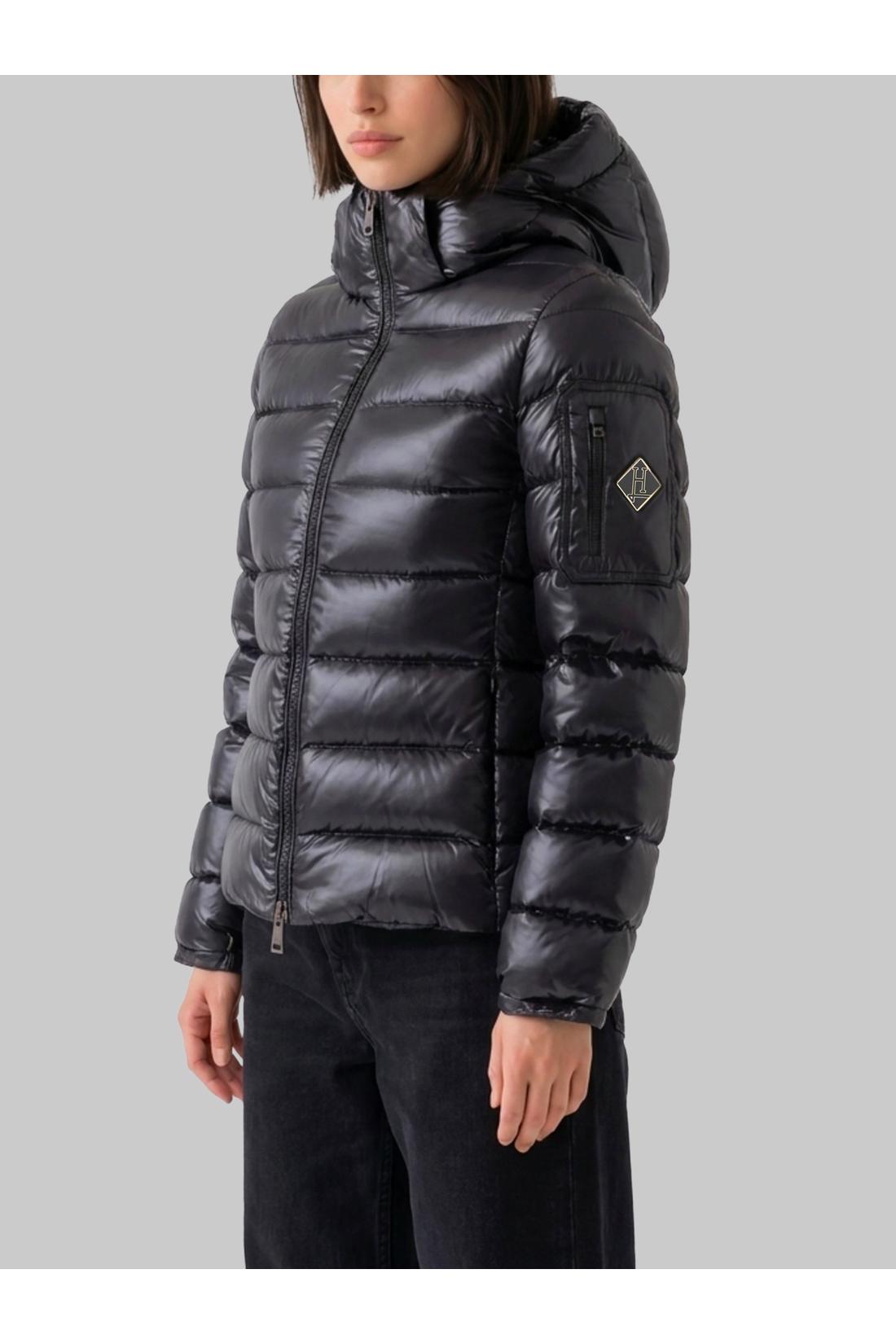 Black short down jacket