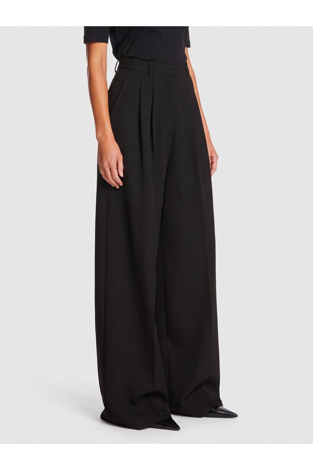 Black wide-leg pants