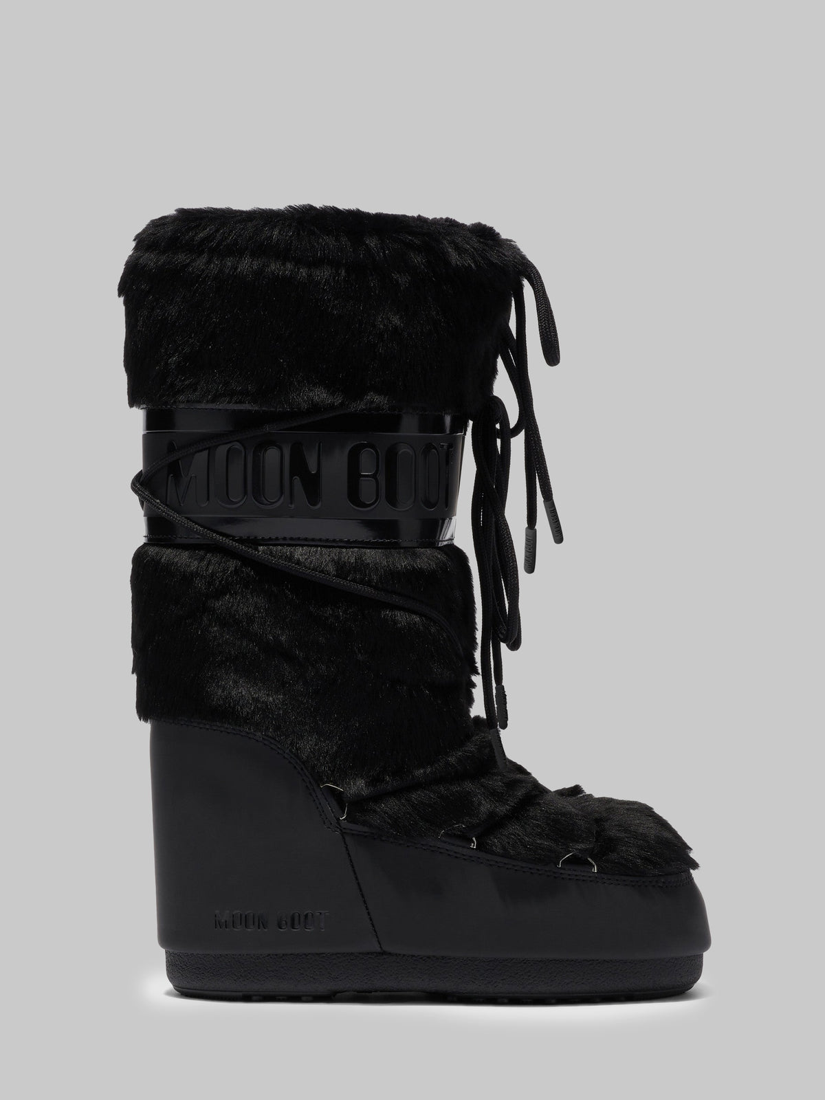 Black Icon boot in faux fur