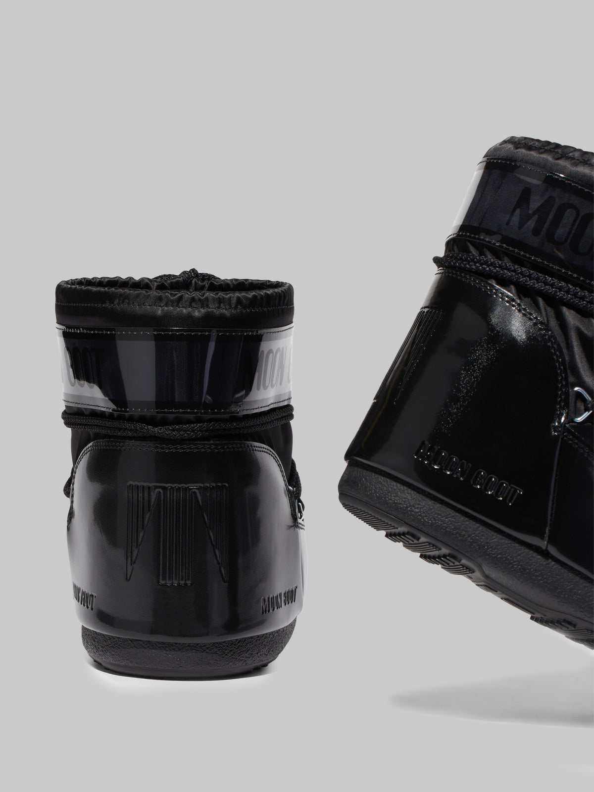Black satin Icon Low Glance boots