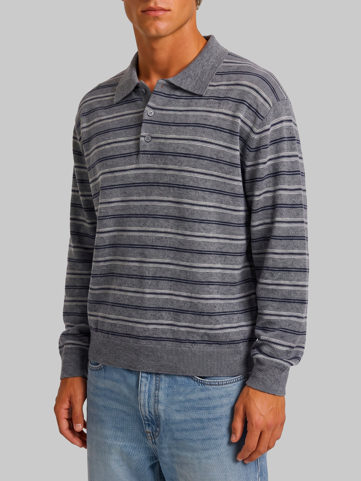 Grey striped sweater