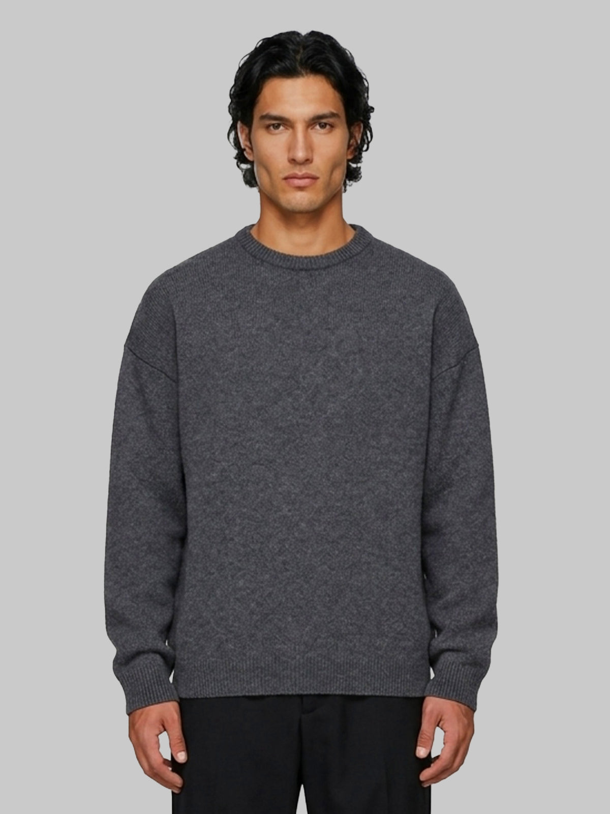 Anthracite crew-neck sweater