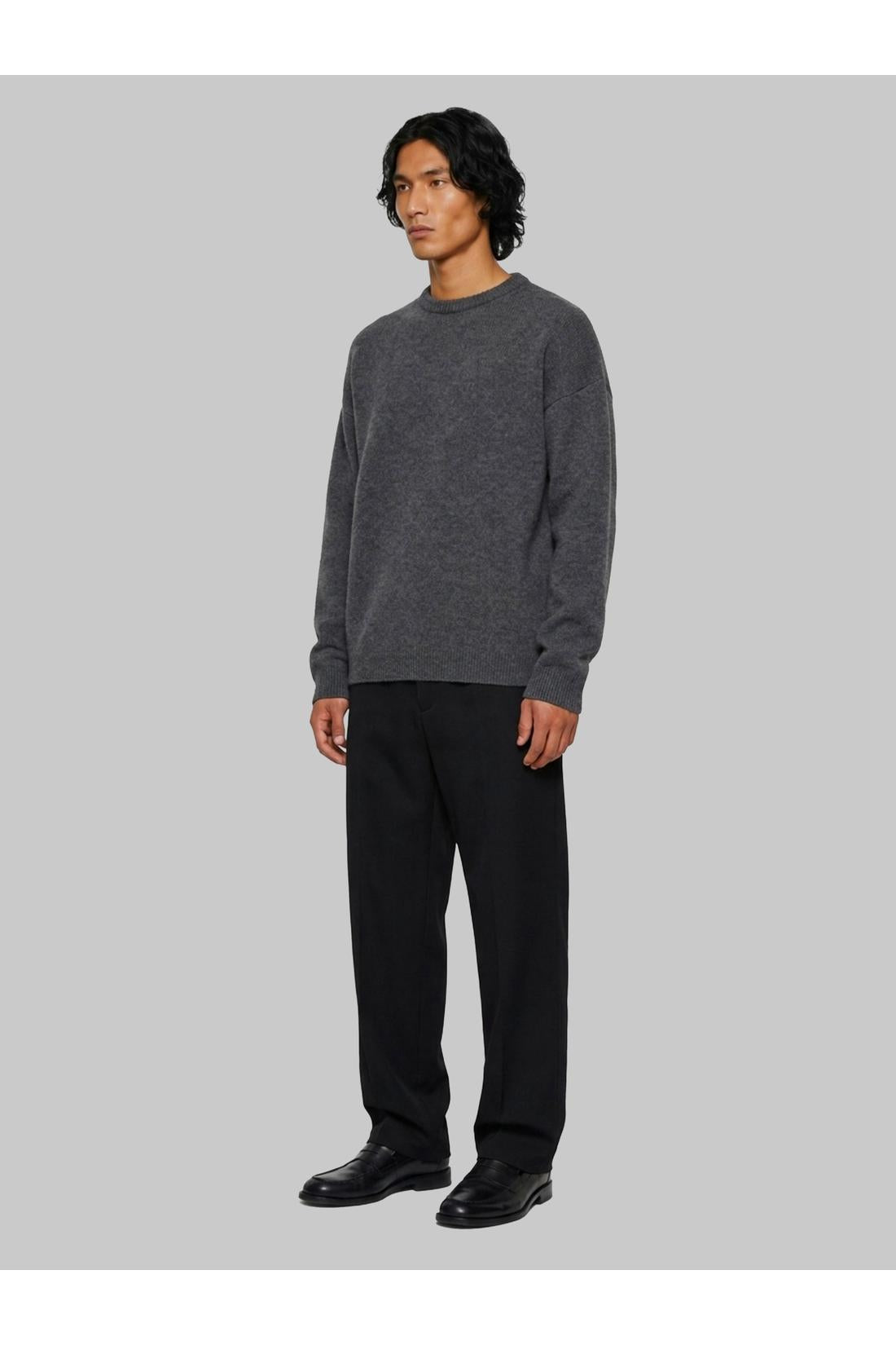Anthracite crew-neck sweater