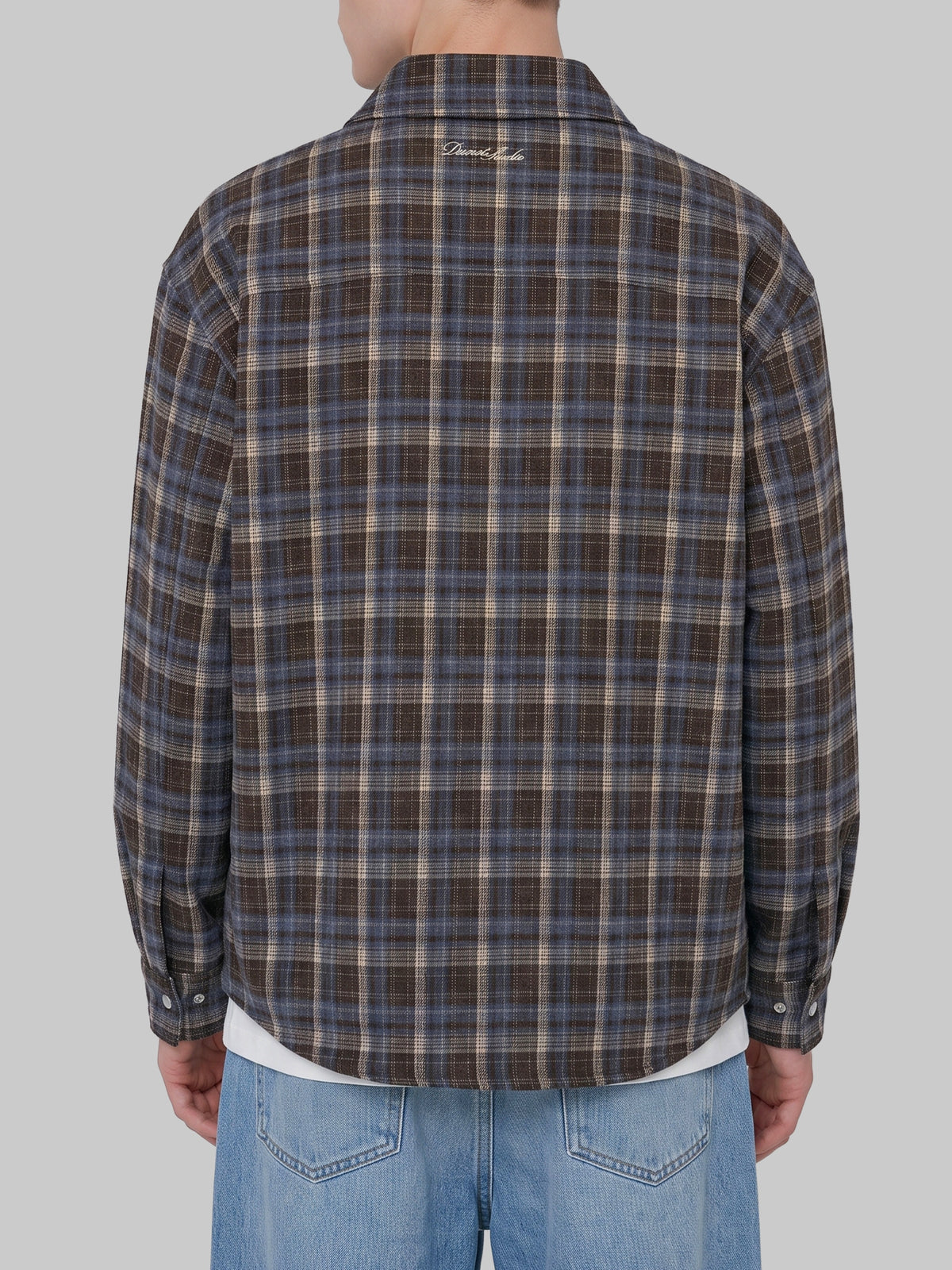 Quilted plaid flannel overshirt