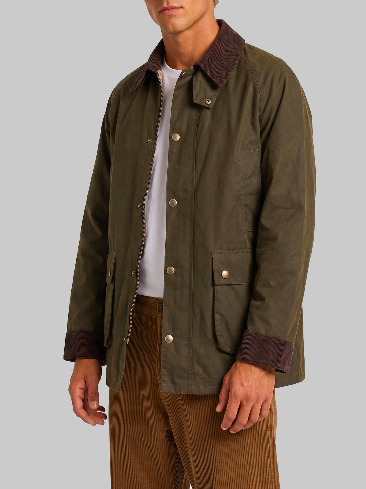 Waxed cotton hunting jacket