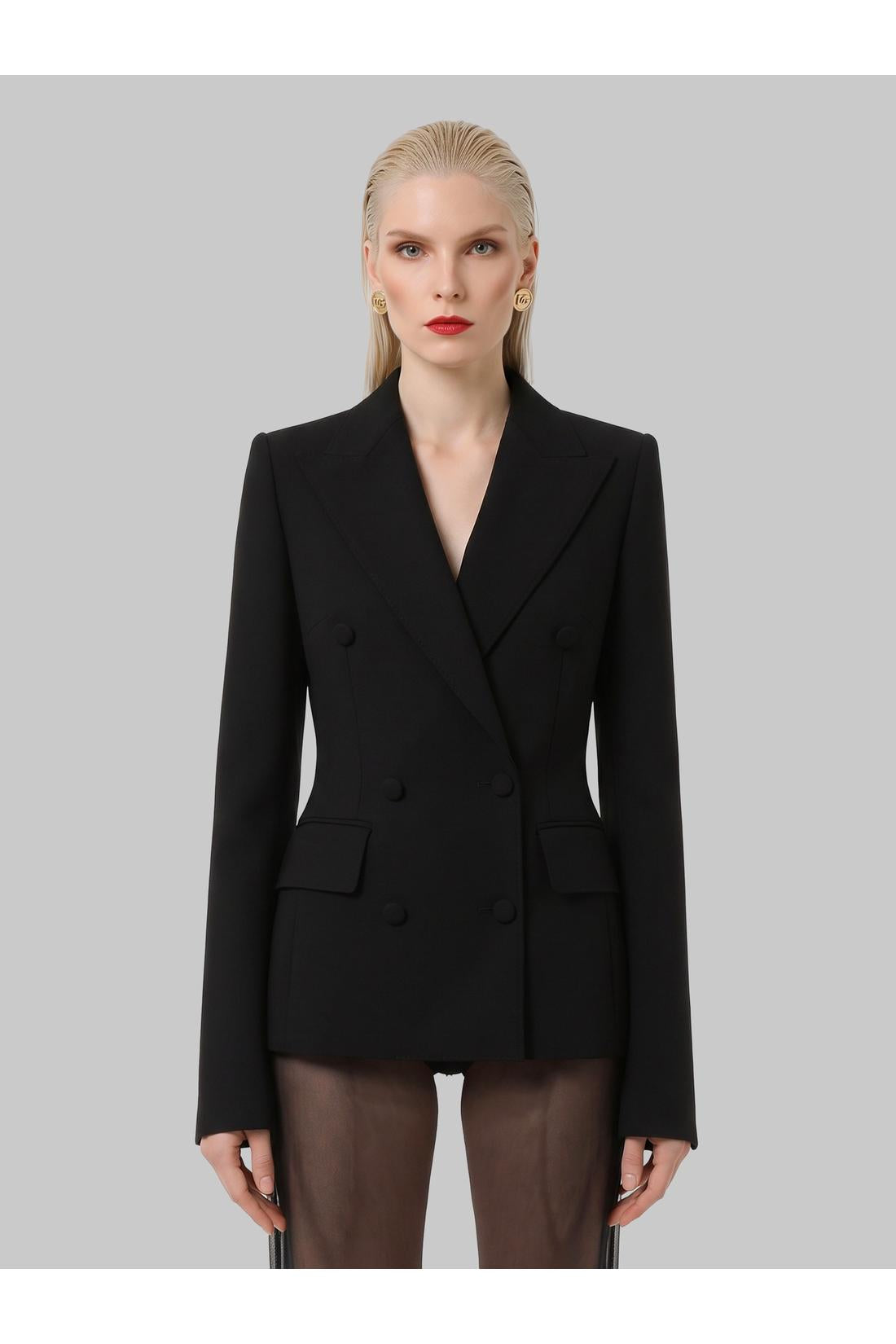 Dolce & Gabbana Double-breasted wool double crêpe jacket, Jacken & Mäntel