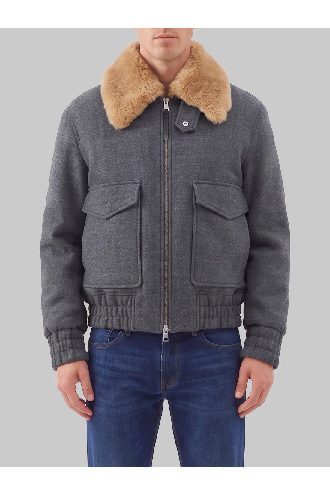 Ami paris Virgin wool bomber jacket with removable shearling, Jacken & Mäntel
