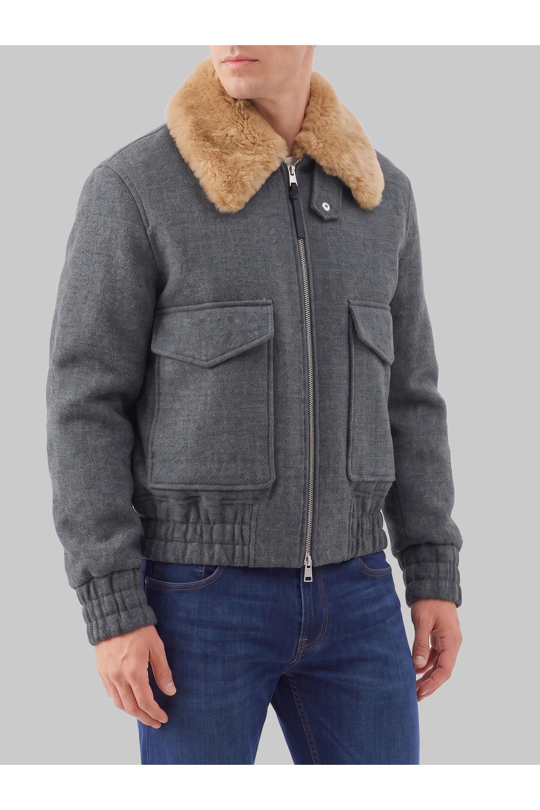 Ami paris Virgin wool bomber jacket with removable shearling, Jacken & Mäntel