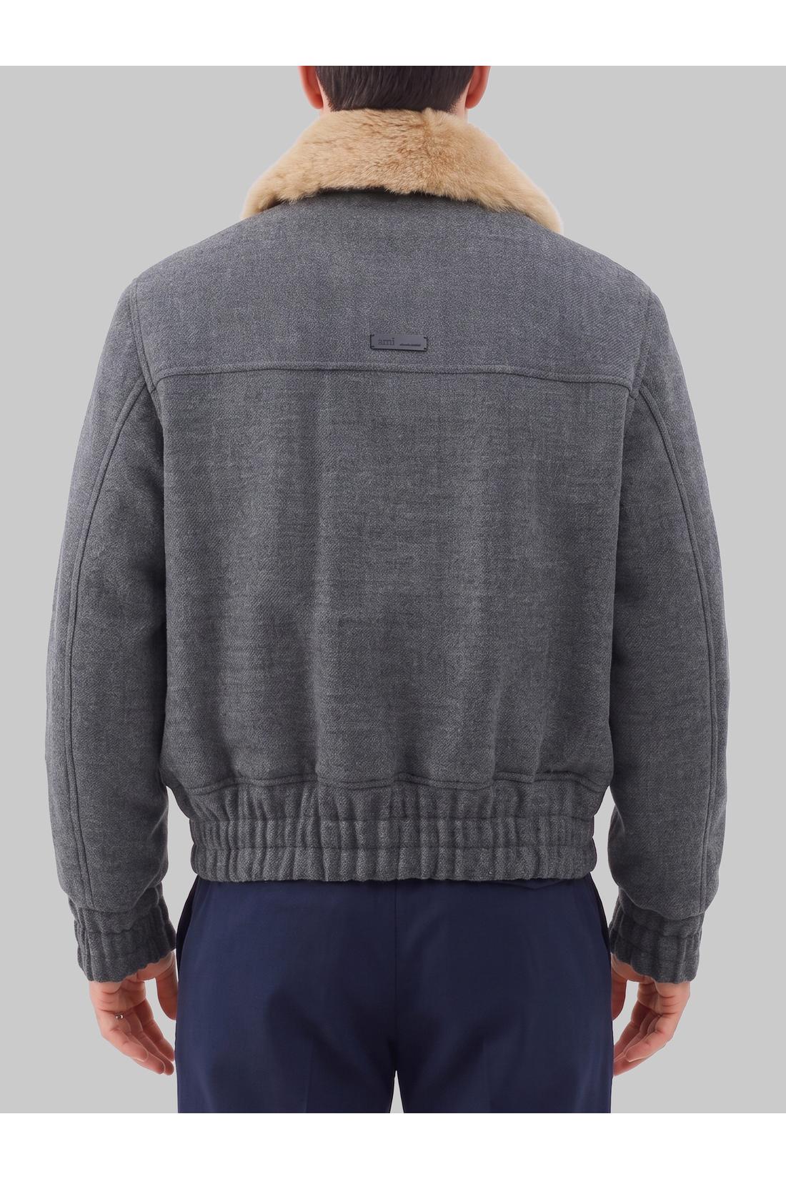Ami paris Virgin wool bomber jacket with removable shearling, Jacken & Mäntel