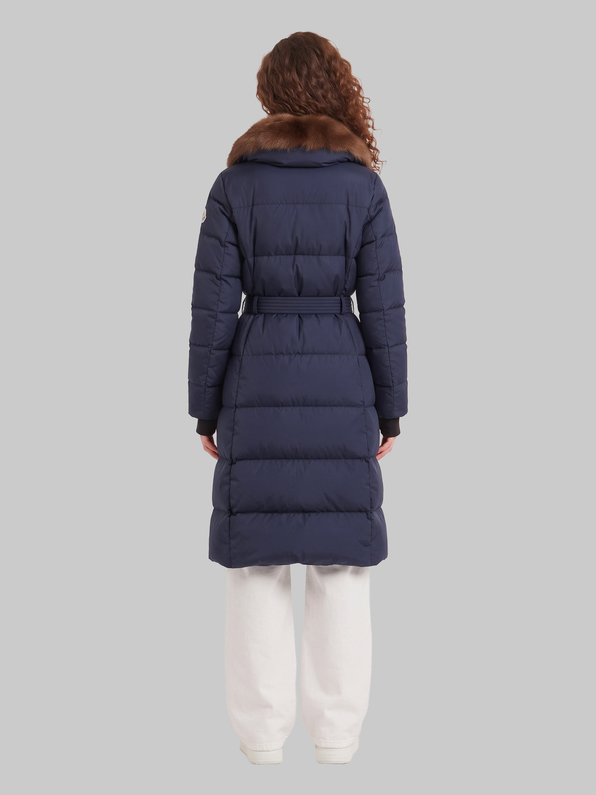 Gelissette long down jacket with shearling
