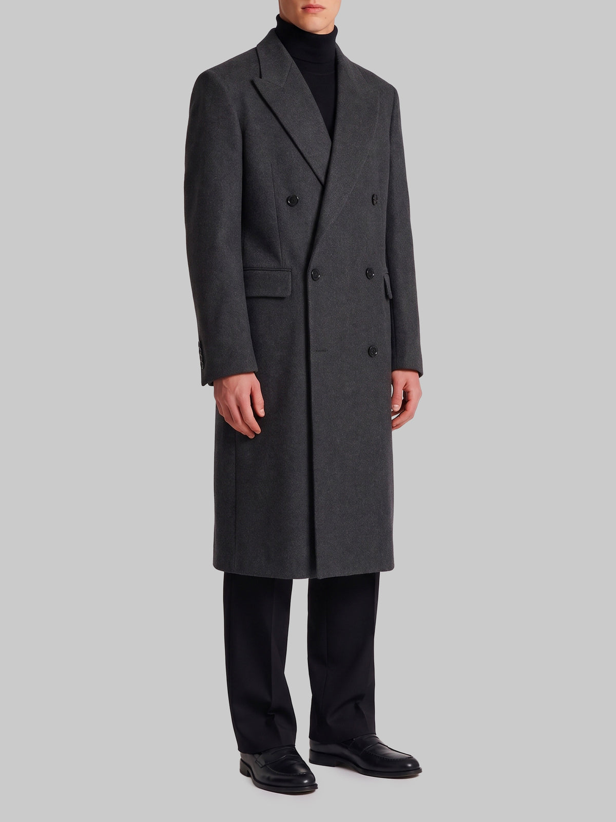 Grey double-breasted coat